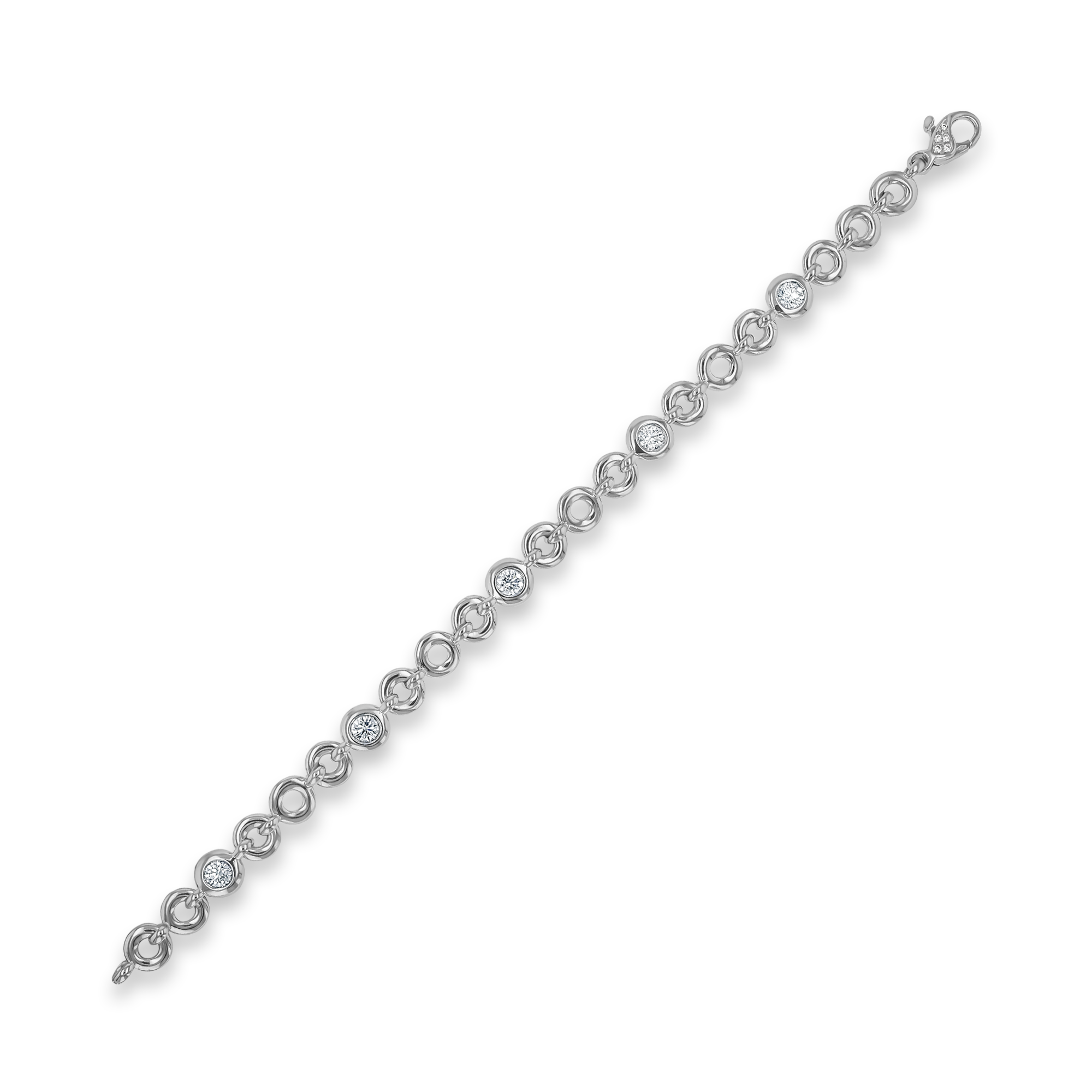 RockChain Five Stone Diamond Bracelet Brilliant Cut, Rubover Set_2