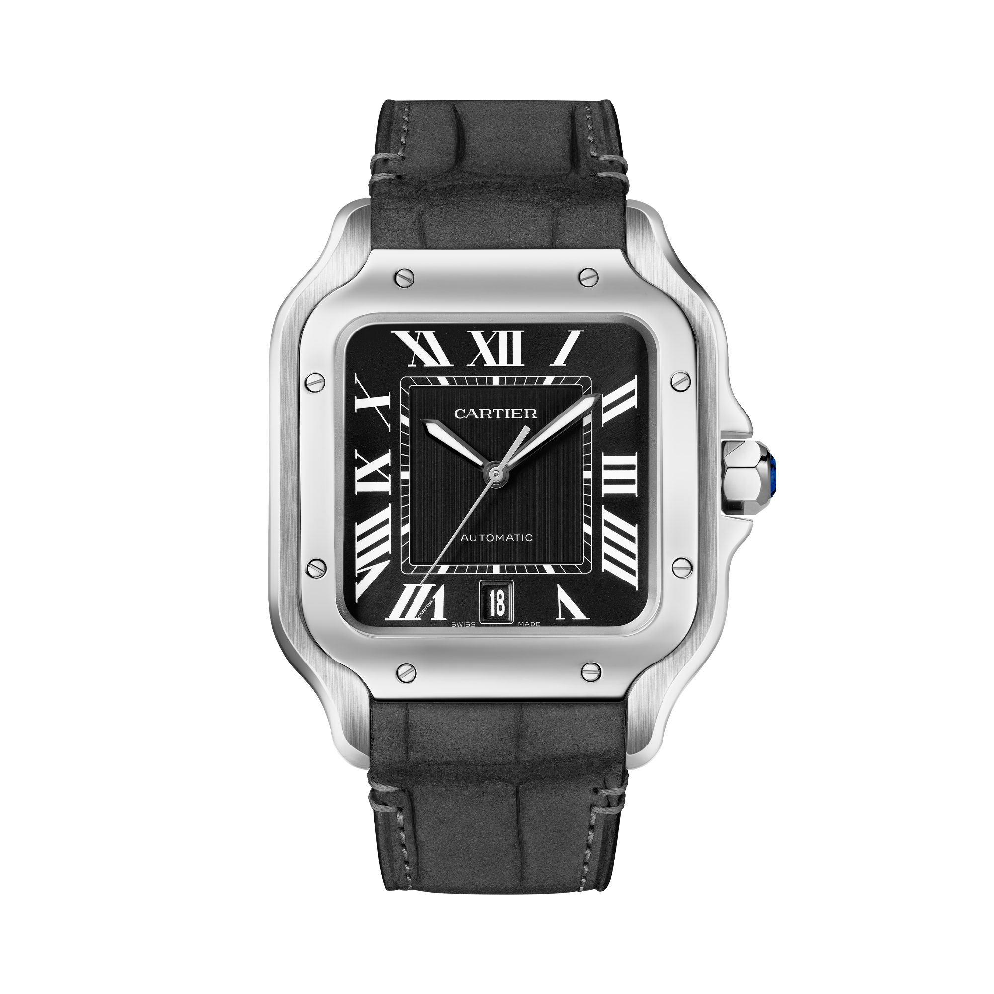 Cartier Santos de Cartier 39.8mm, Black Dial, Roman Numerals_2