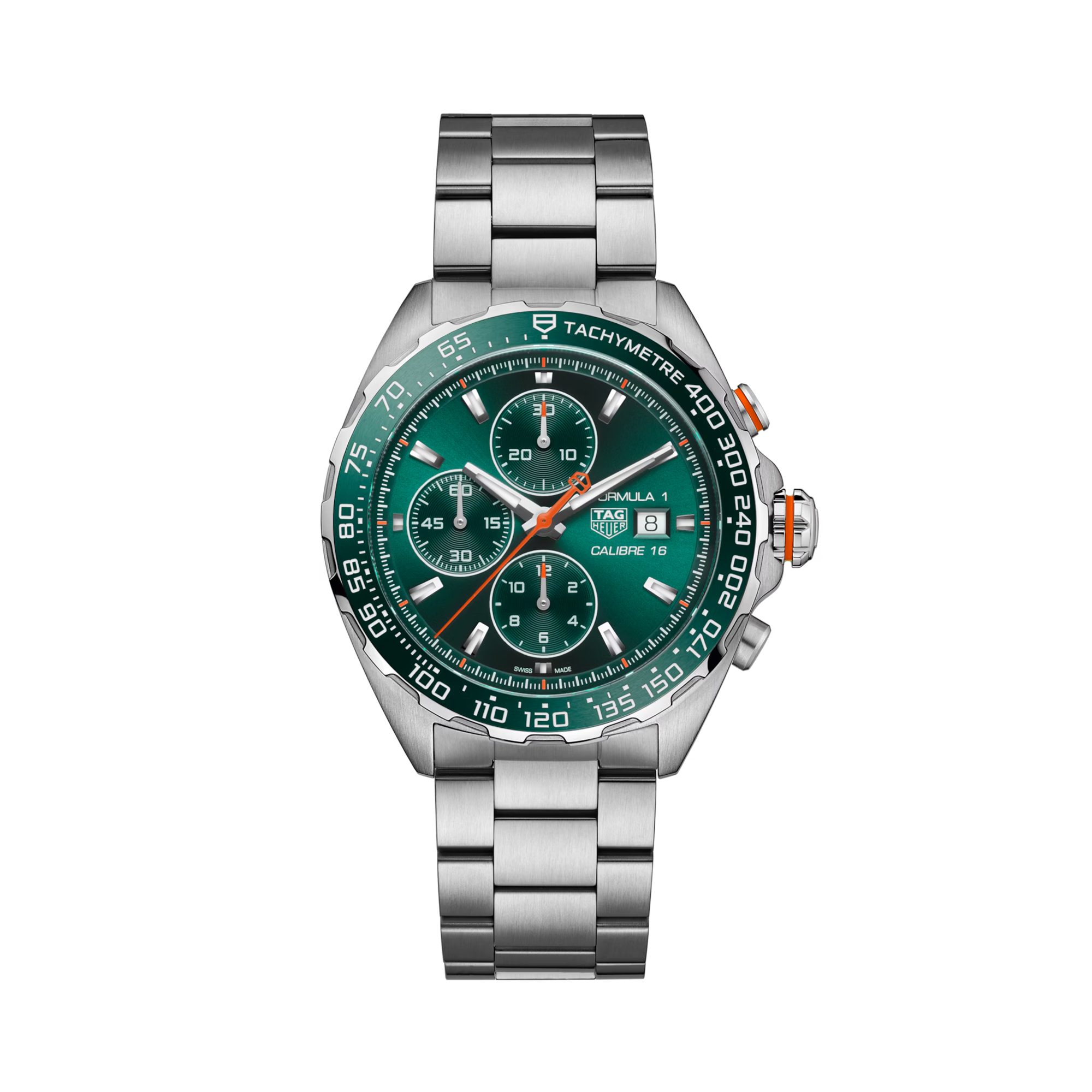Tag Heuer Formula 1 Chronograph 44mm, Green Dial, Baton Numerals_1