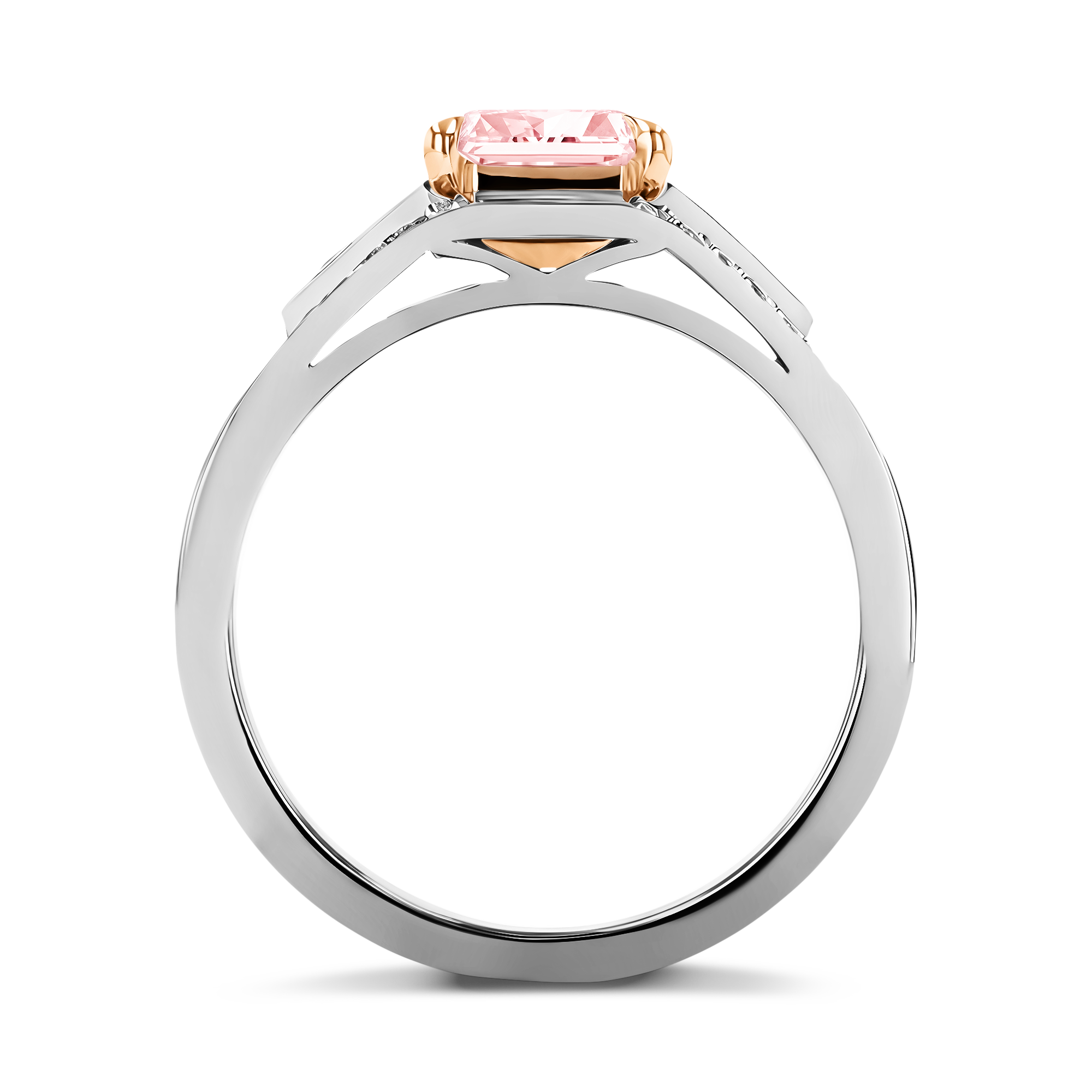 Masterpiece Astoria 1.28ct Fancy Orangy-Pink Diamond Ring Radiant Cut, Claw Set_3