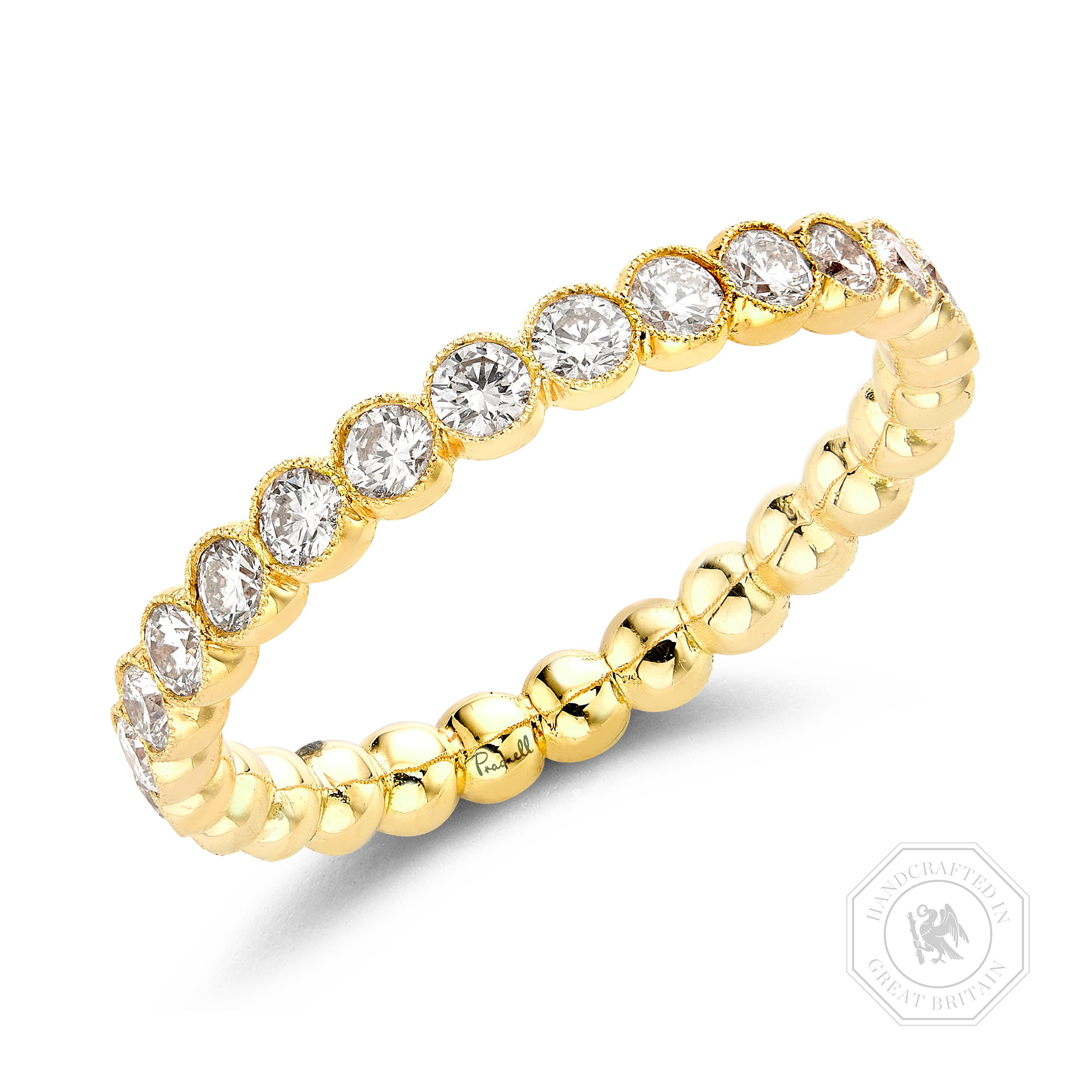 Diamond Dot 0.97ct Full Eternity Ring Brilliant Cut, Millegrain Set_1