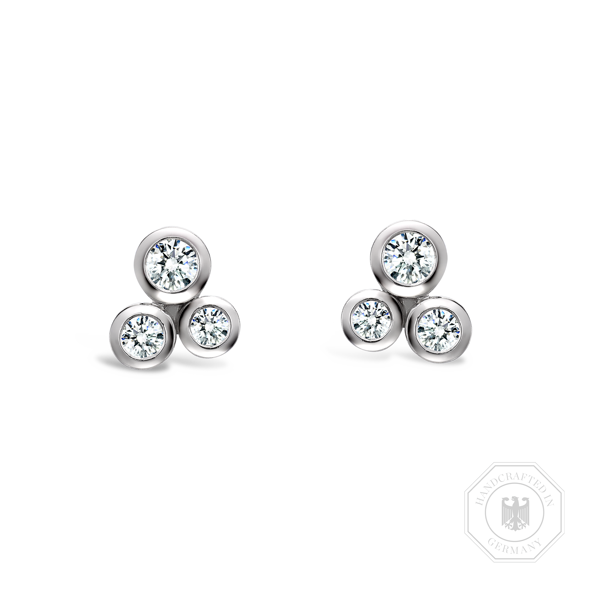 Bubbles Diamond Stud Earrings Brilliant Cut, Rubover Set_1