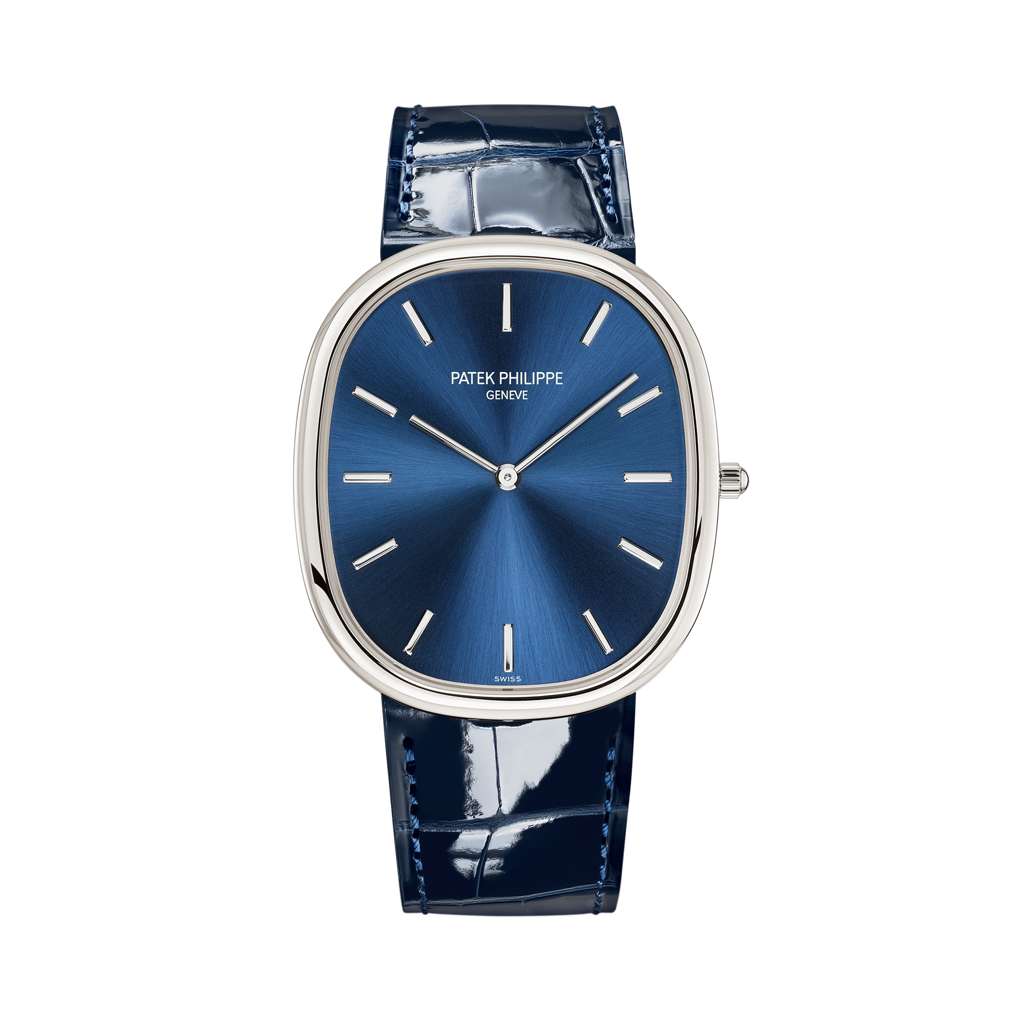 Patek Philippe Golden Ellipse 34.5mm, Blue Dial, Baton Numerals_1