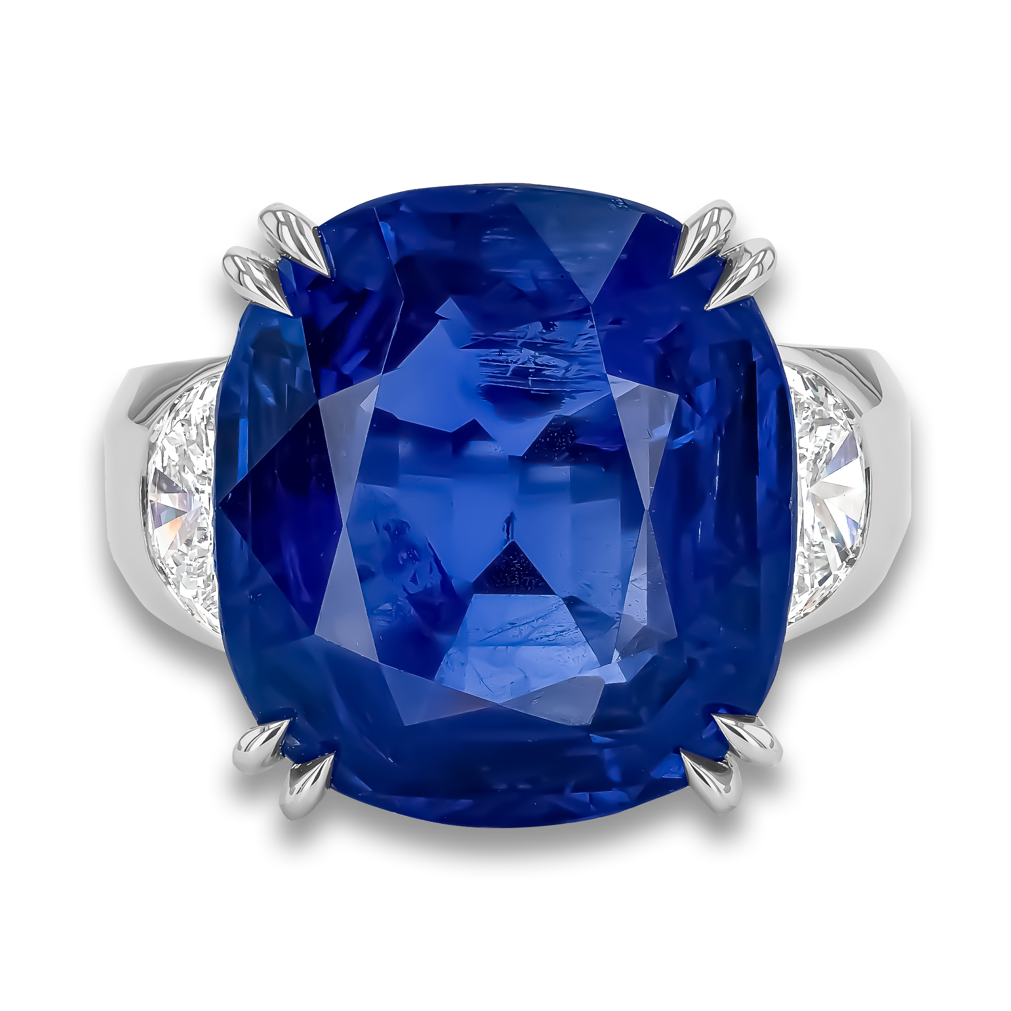 Masterpiece 16.04ct Burma Sapphire and Diamond Ring Antique Cushion Cut, Claw Set_2