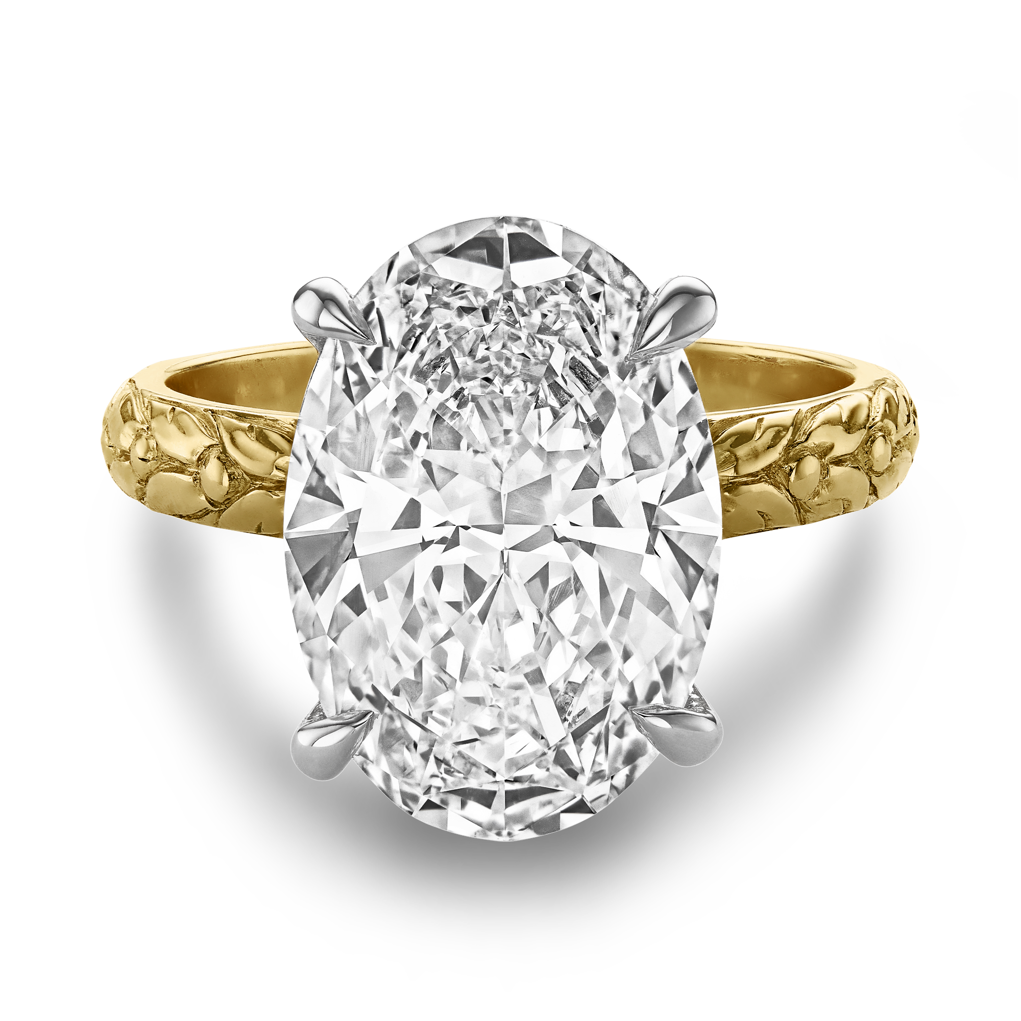 Masterpiece Apple Blossom 5.90ct Oval Diamond Solitaire Ring Oval Cut, Claw Set_2