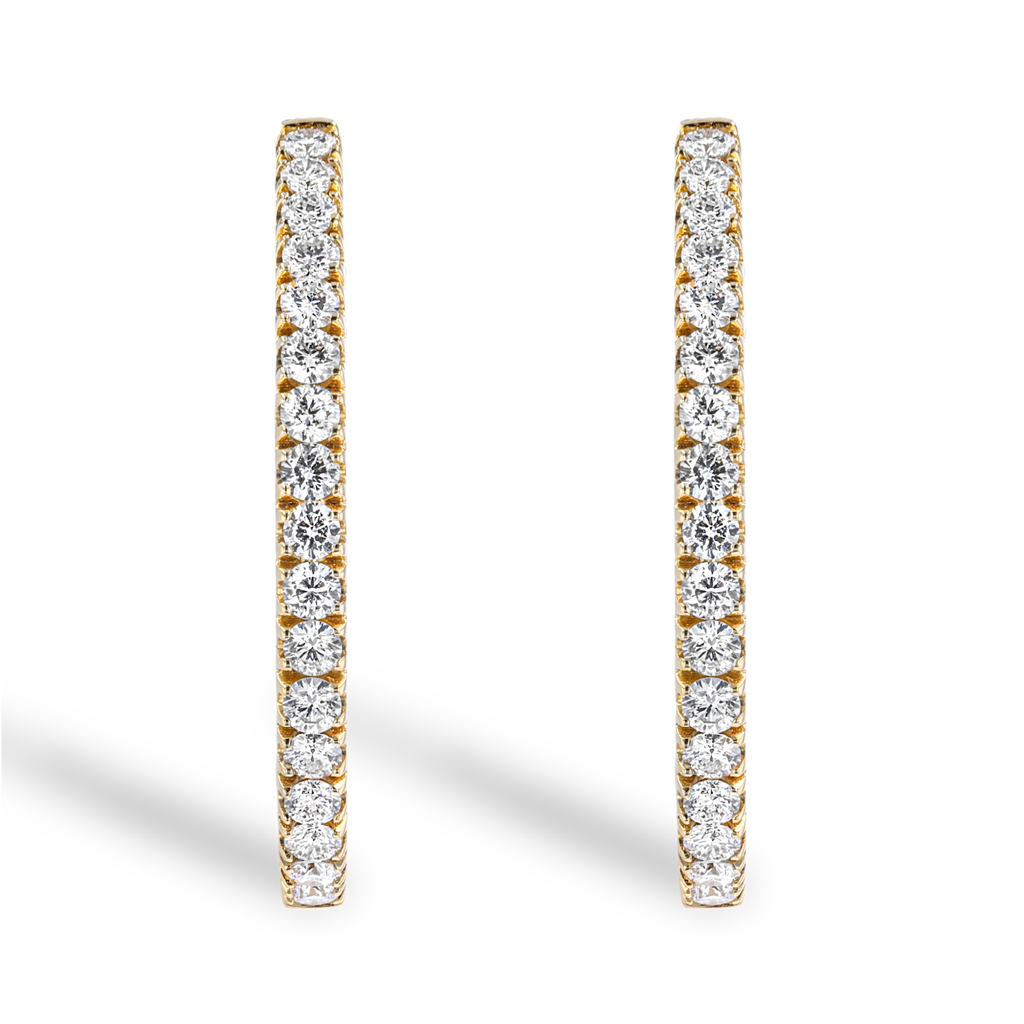 Diamond Half Hoop Earrings 0.95ct in 18ct Yellow Gold - Brilliant cut ...