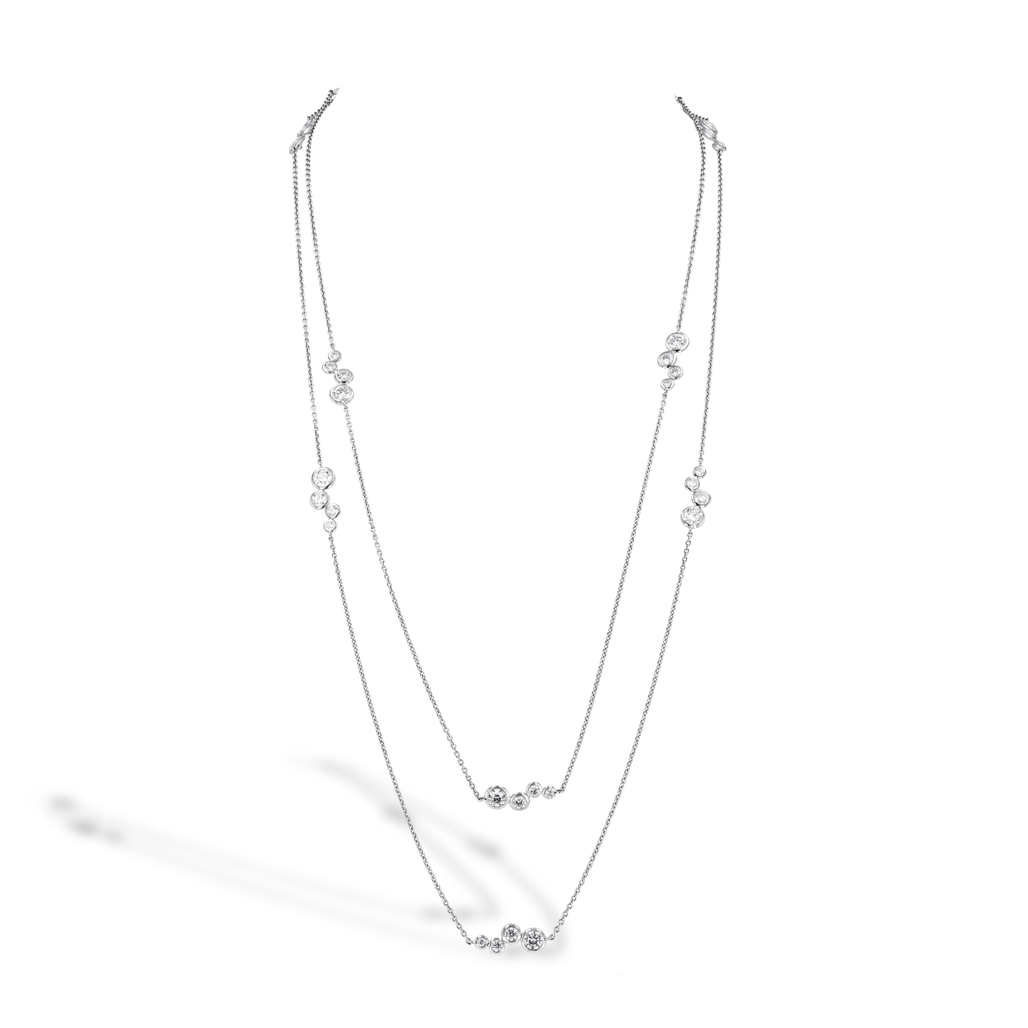 Bubbles Diamond Long Necklace Brilliant Cut, Rubover Set_1