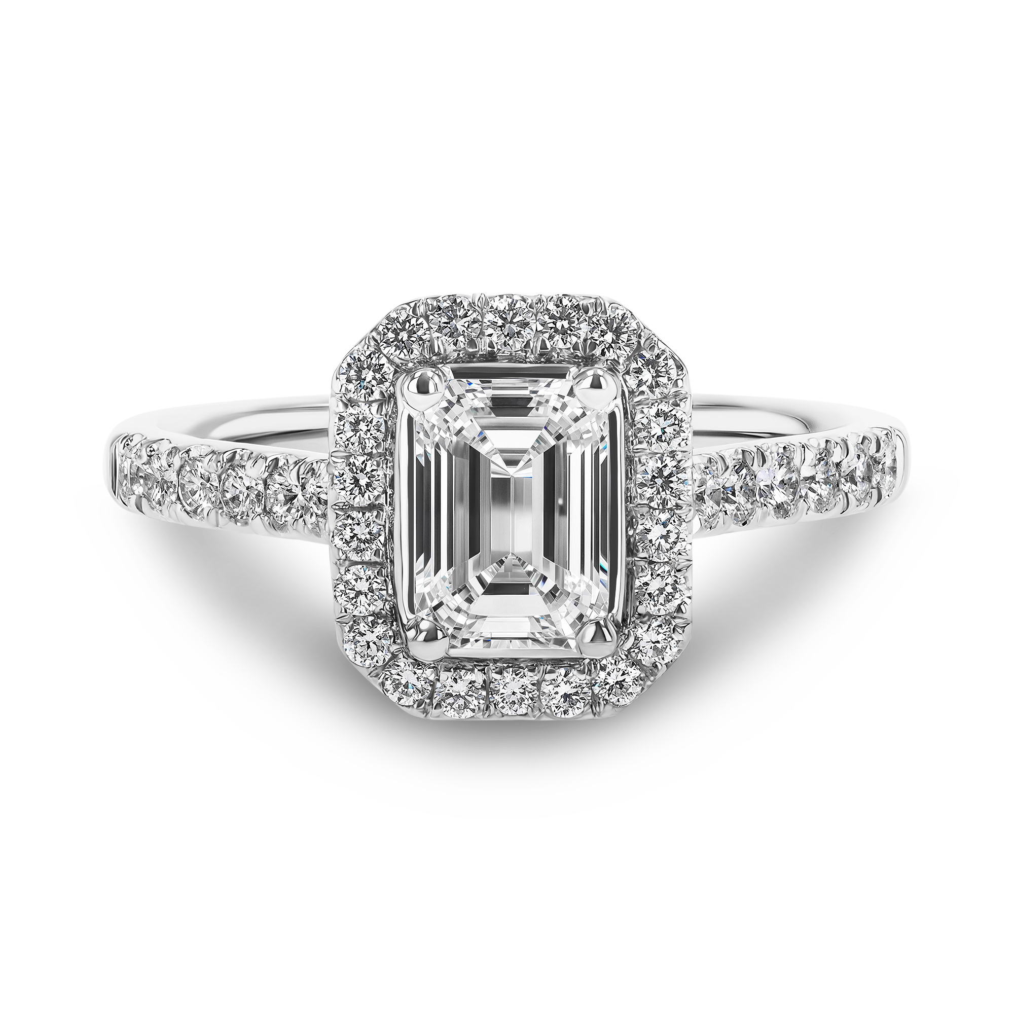 Celestial 0.90ct Diamond Cluster Ring Emerald Cut, Claw Set_2