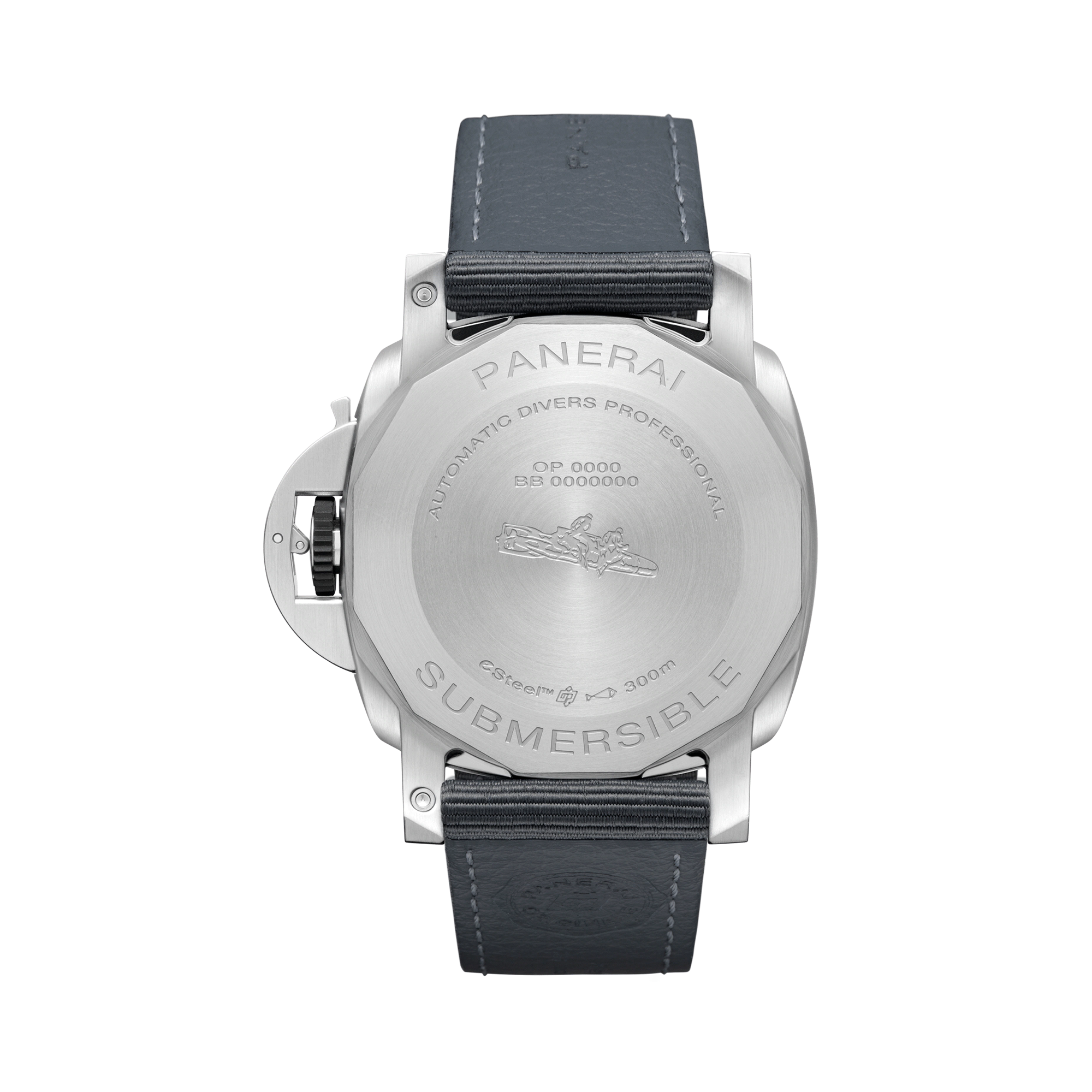 Panerai Submersible QuarantaQuattro ESteel™ Grigio Roccia 44mm, Grey Dial, Baton Numerals_2