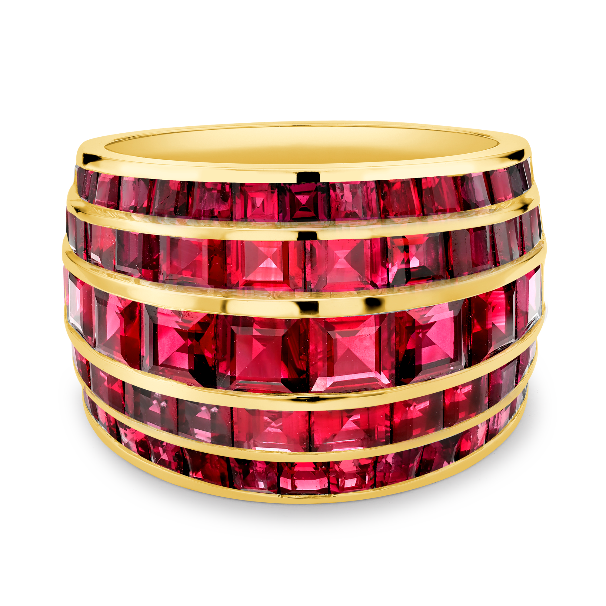 Manhattan Classic Ruby Ring Carré & French Cut, Channel Set_2