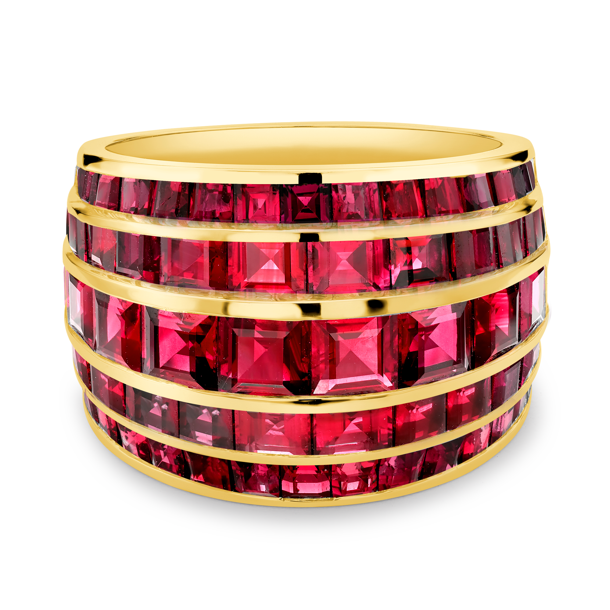 Manhattan Classic Ruby Ring Carré & French Cut, Channel Set_2