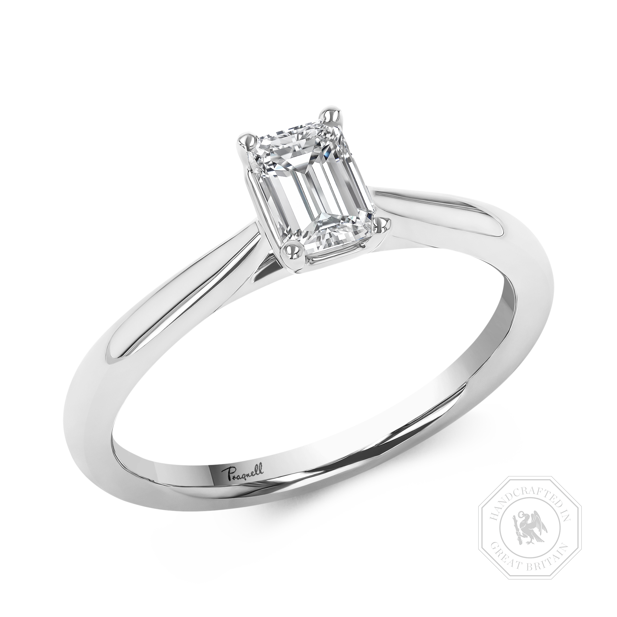 Gaia 0.50ct Emerald Cut Diamond Ring Emerald Cut, Claw Set_1