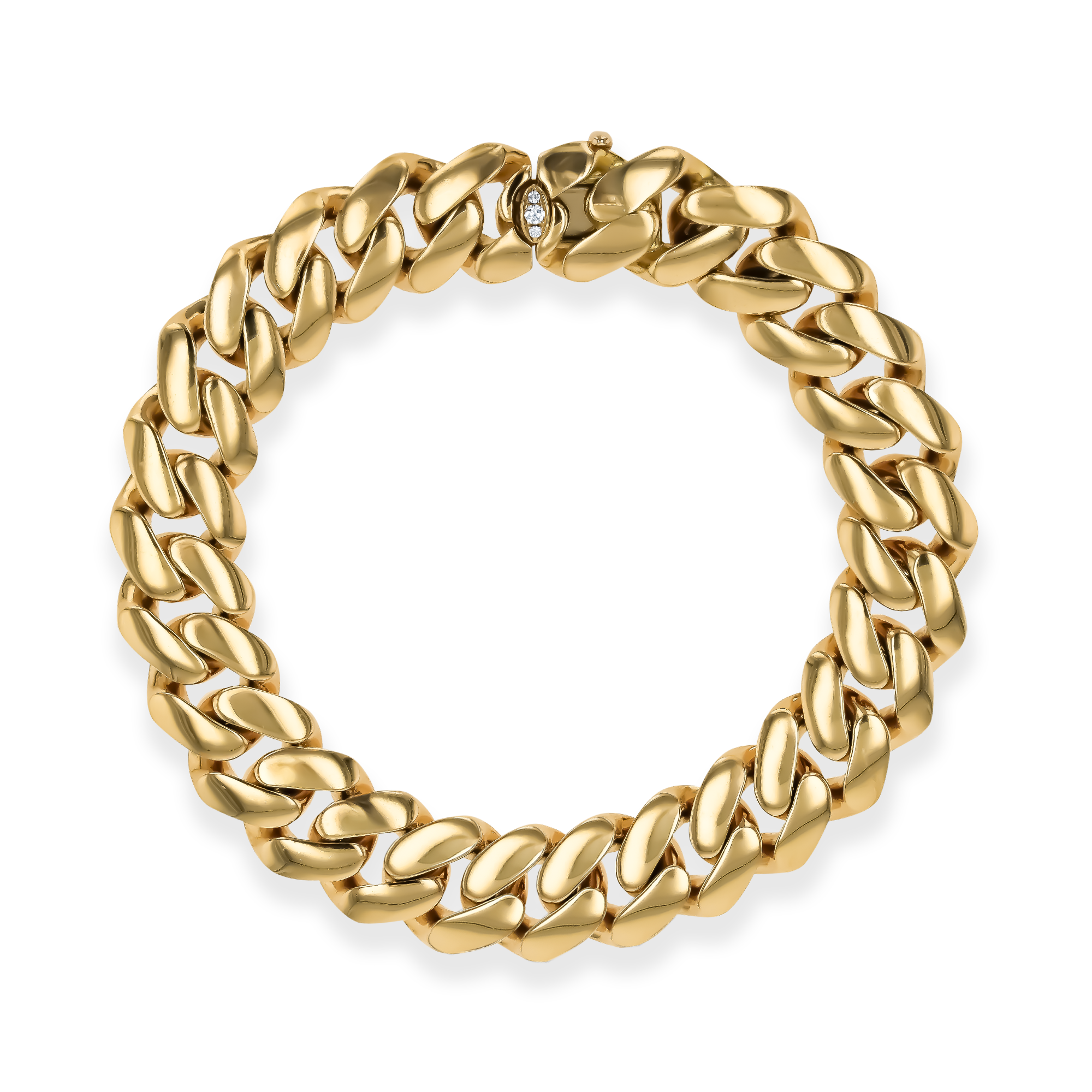 Fusion Polished Curb Link Bracelet (19cm) Brilliant Cut_2