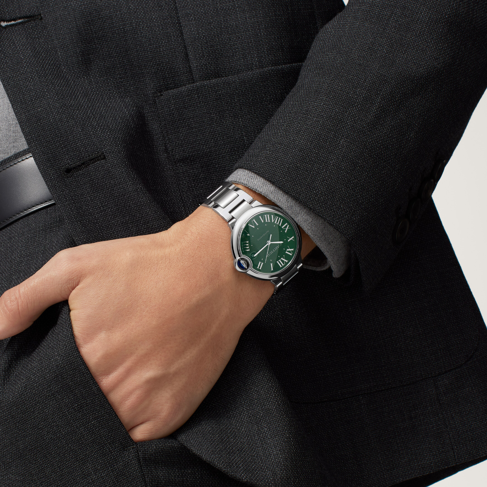 Cartier Ballon Bleu 40mm, Green Dial, Roman Numerals_10