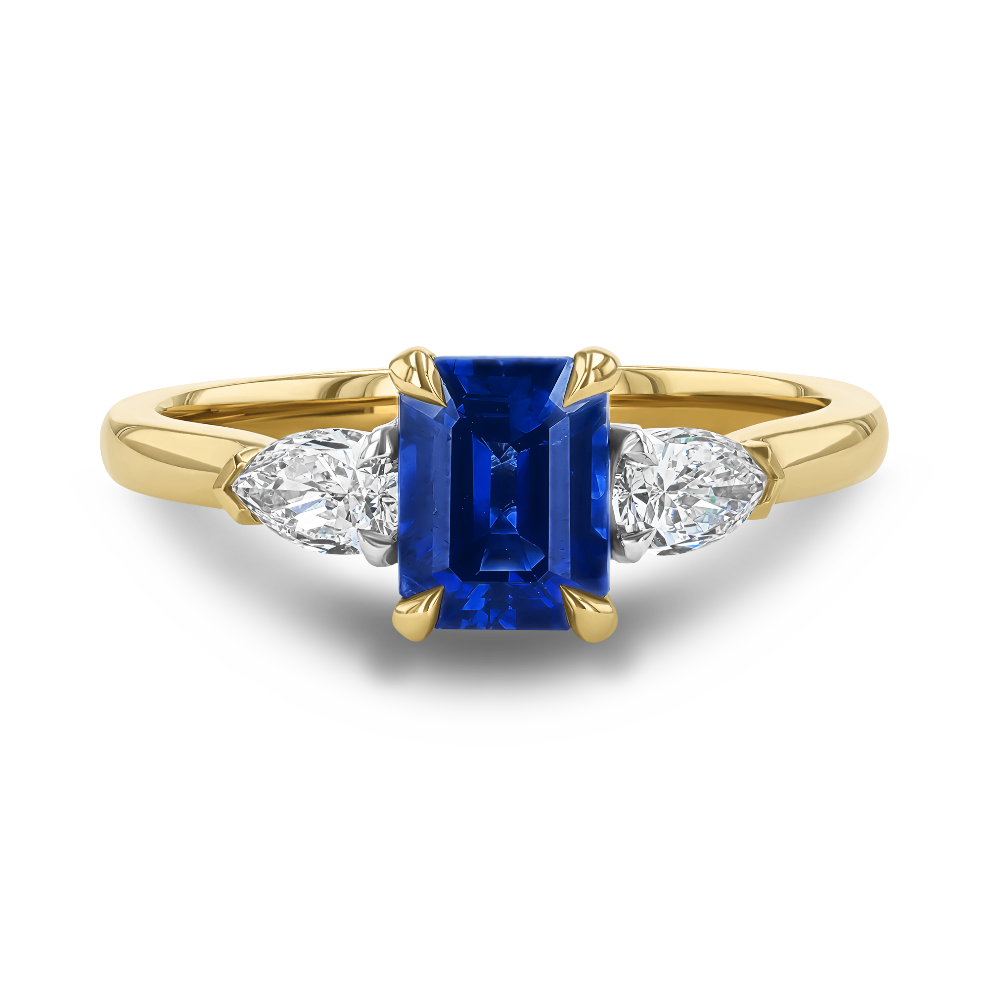 Octagonal Cut 1.20ct Sapphire and Diamond Ring Octagonal Cut, Claw Set_2