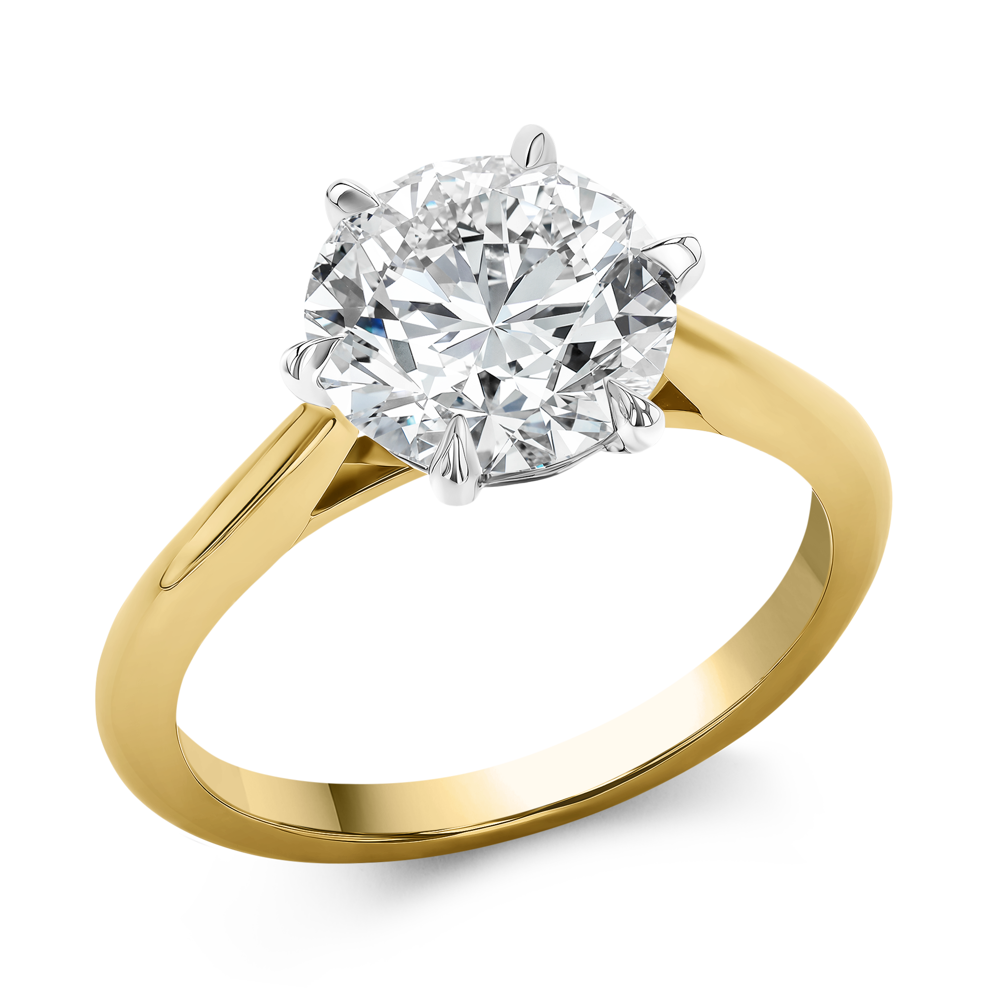 Brilliant Cut Solitaire Diamond Ring Brilliant Cut, Six Claw Set_1