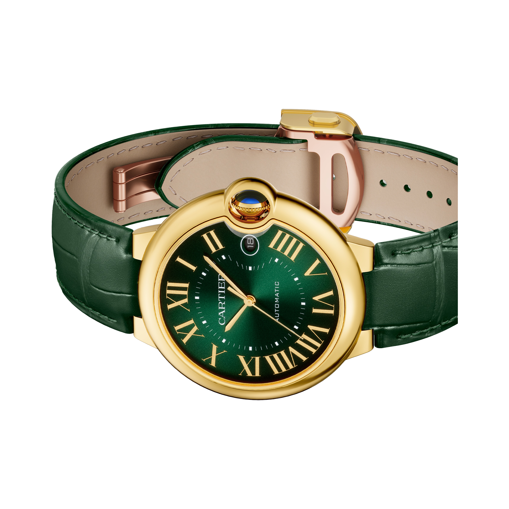 Cartier Ballon Bleu 40mm, Green Dial, Roman Numerals_2