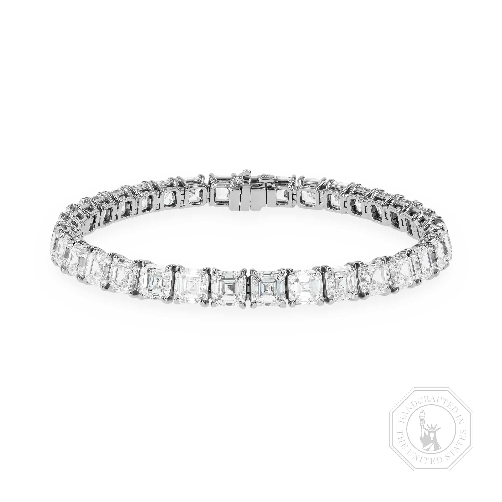 Asscher Cut 24.56ct Diamond Line Bracelet Asscher Cut, Claw Set_1