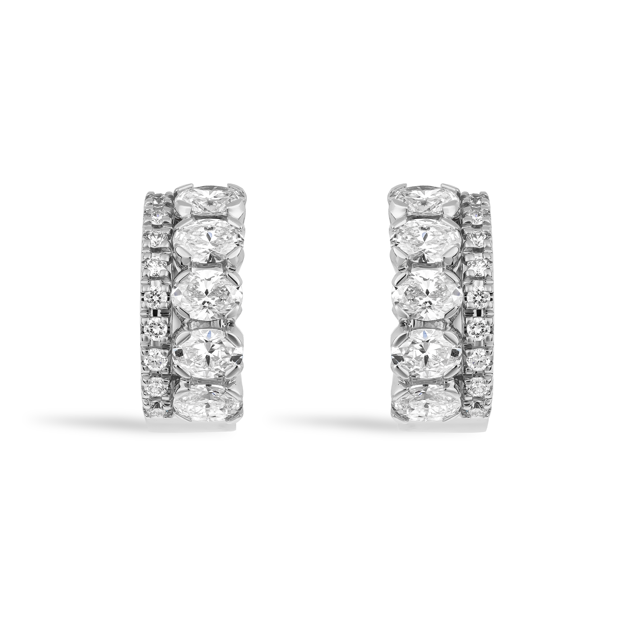Oval Cut 1.69ct Diamond Hoop Earrings Oval Cut, Claw Set_2