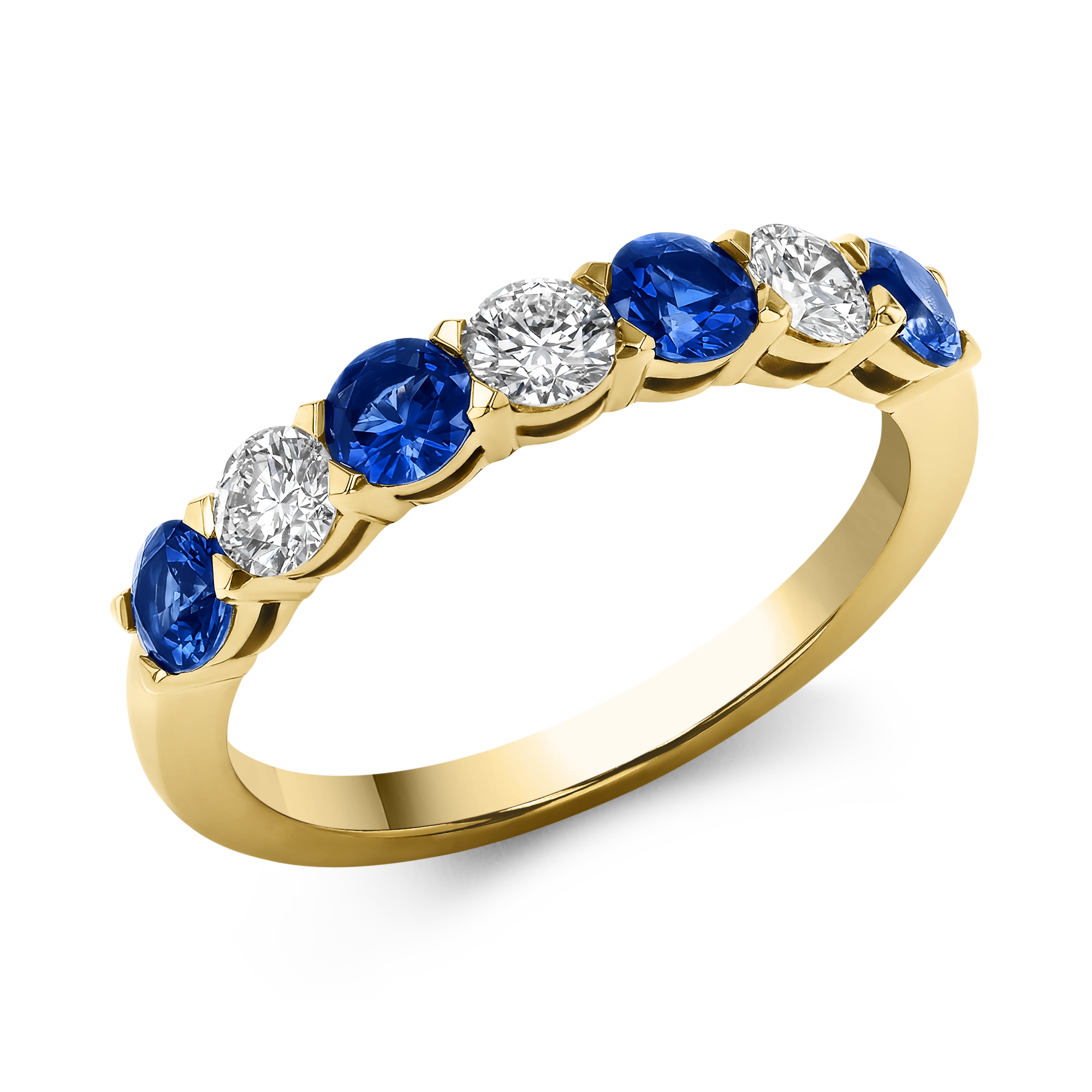 Seven Stone Sapphire and Diamond Ring Brilliant cut, Claw set_1