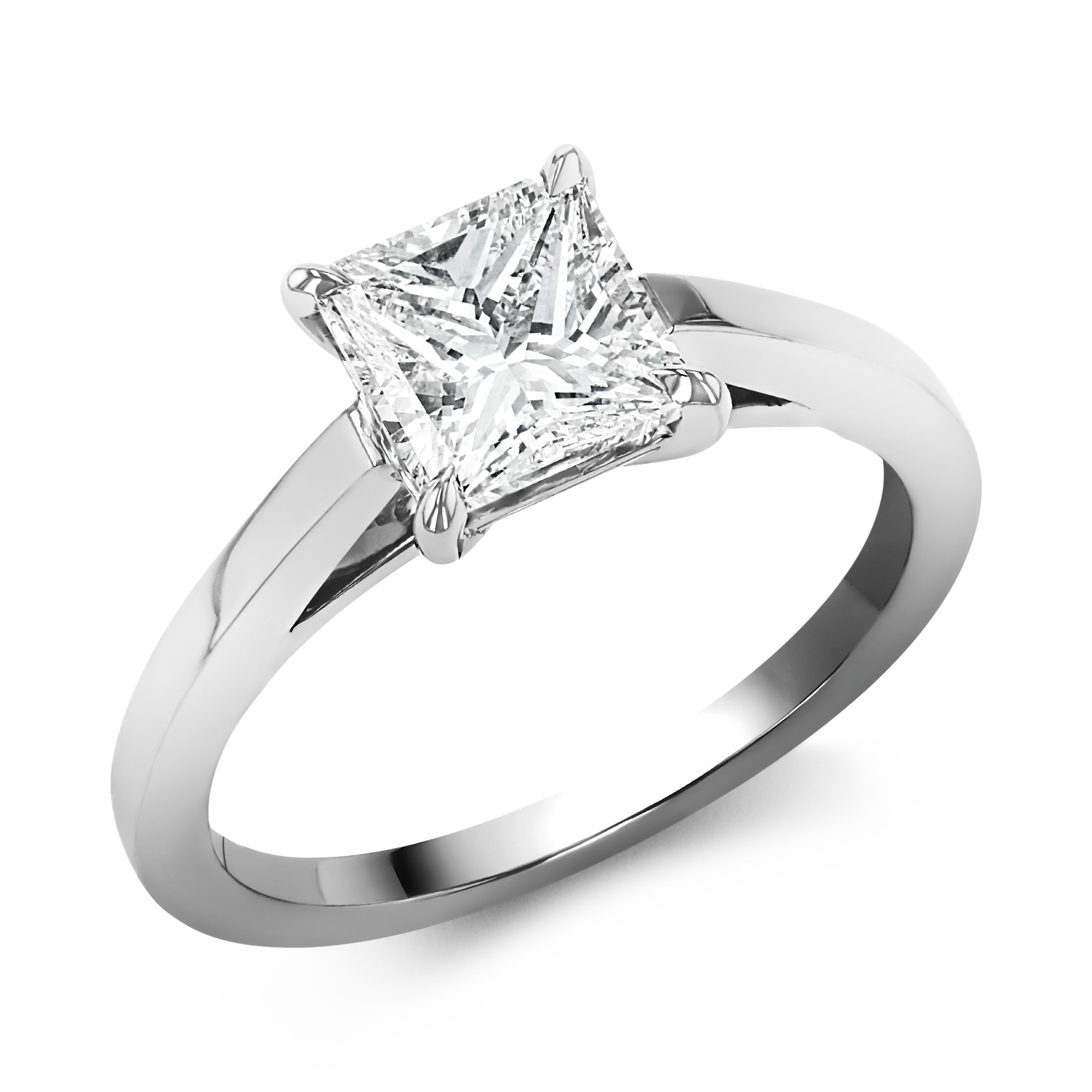 1.51CT Diamond Solitaire Ring Princess Cut, Four Claw Set_1
