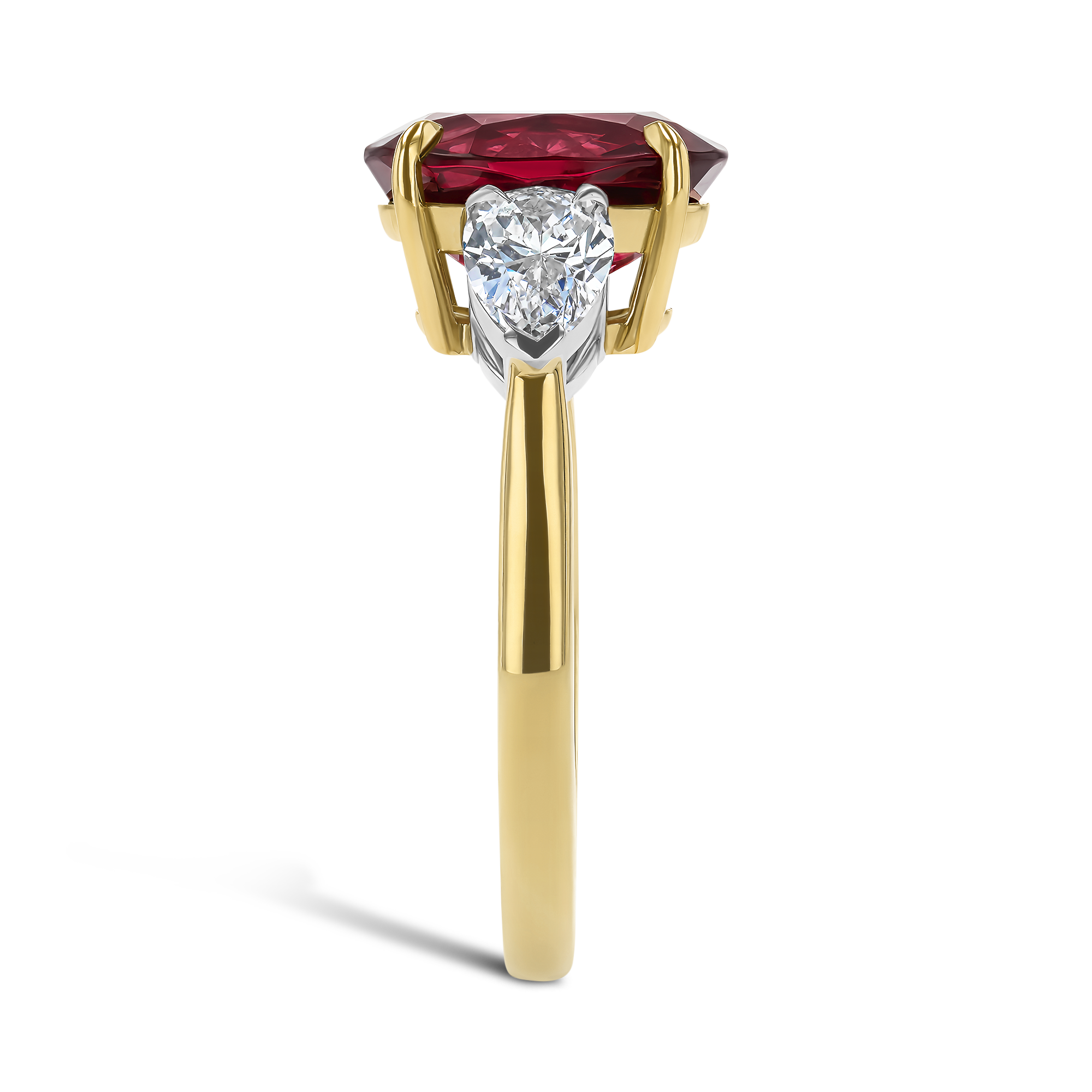 Oval Cut 3.23ct Rubellite and Diamond Ring Oval Cut, Claw Set_4