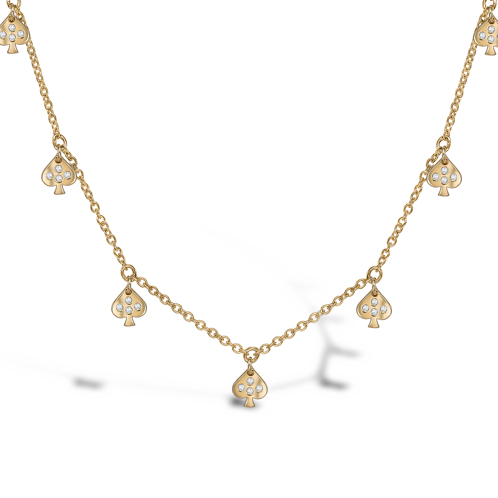 Brilliant Cut 0.16ct Diamond LadyLuck Spade Necklace Brilliant Cut, Rubover Set_2
