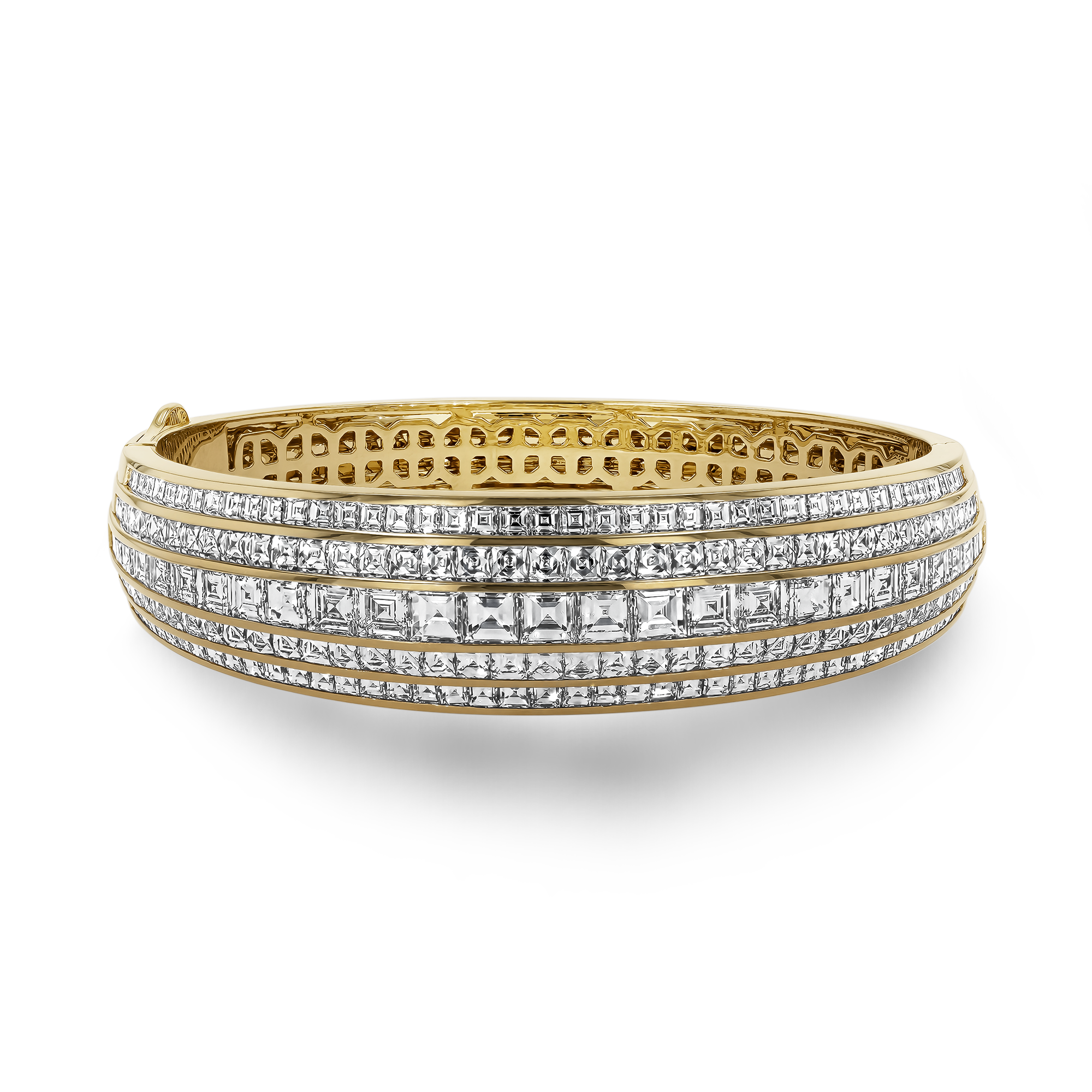 Manhattan five row Diamond bangle Carre Cut, Channel Set_1