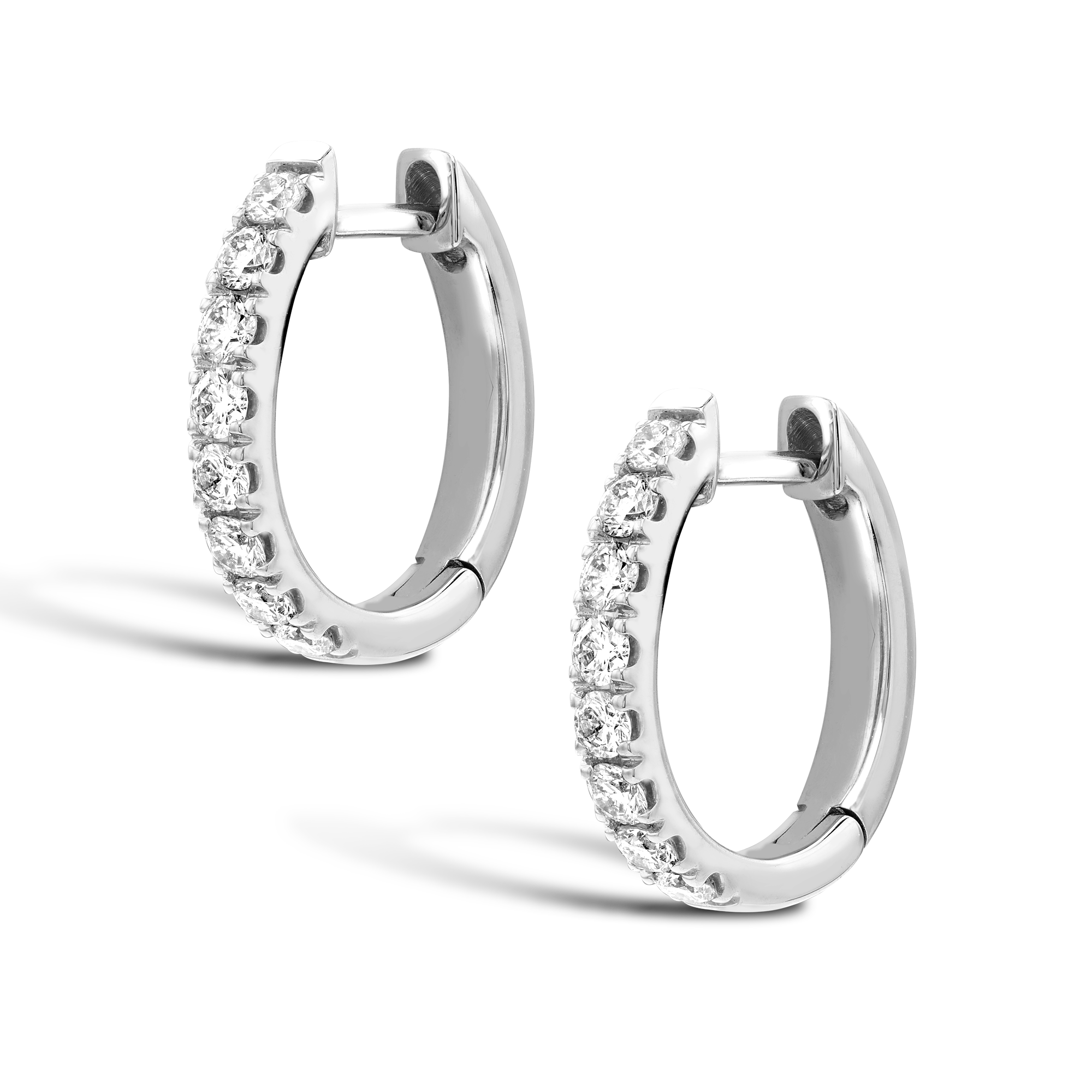 Brilliant Cut Diamond Hoop Earrings Brilliant cut, Claw set_3