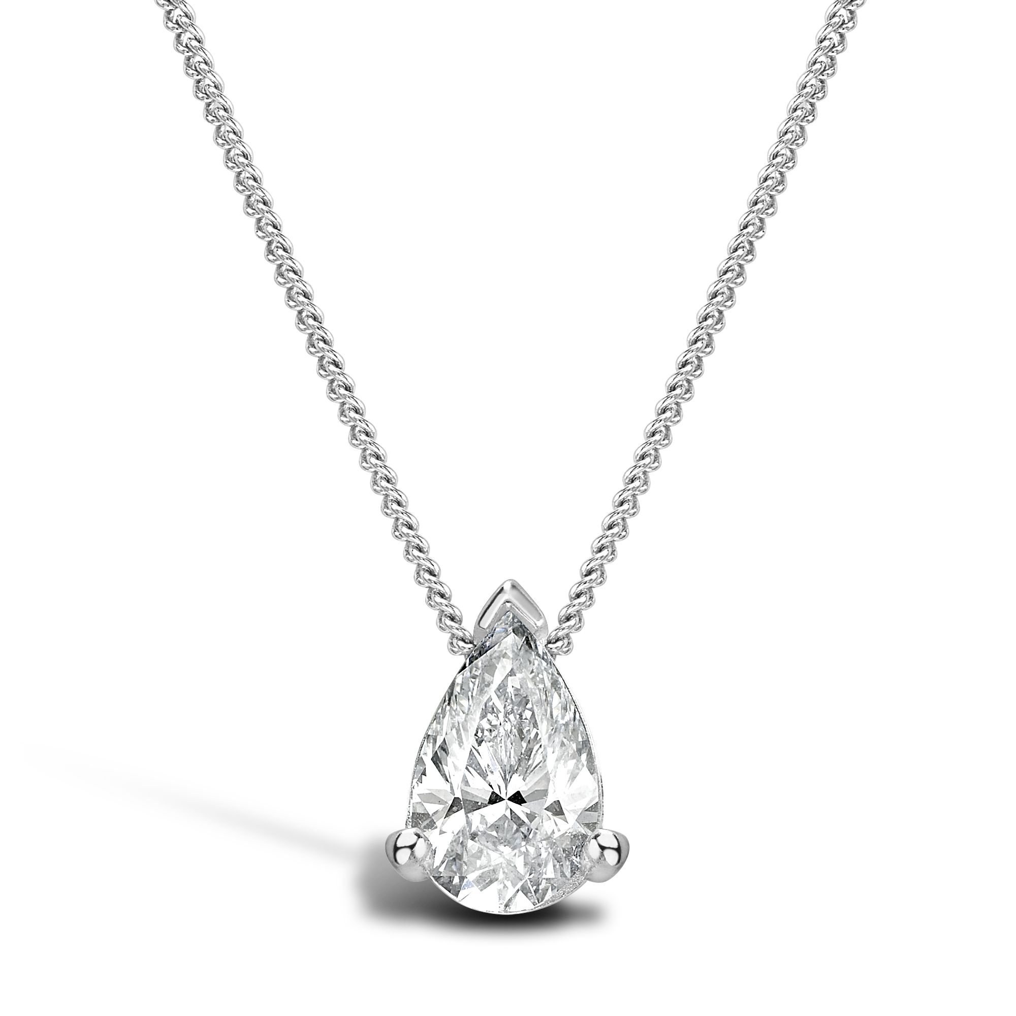 1/2 CT. T.W. Composite Pear-Shaped Diamond Pendant in 10K White Gold |  Zales Outlet