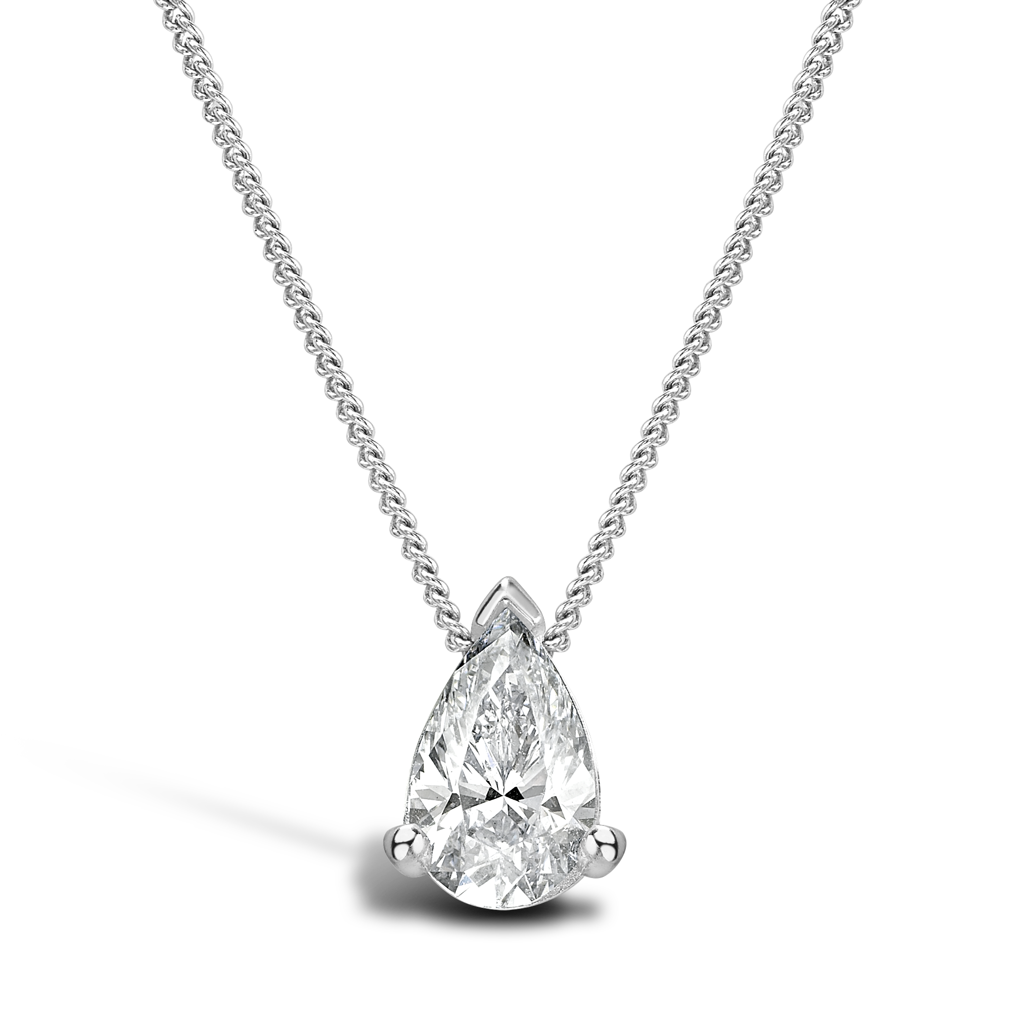 Long white gold necklace hotsell