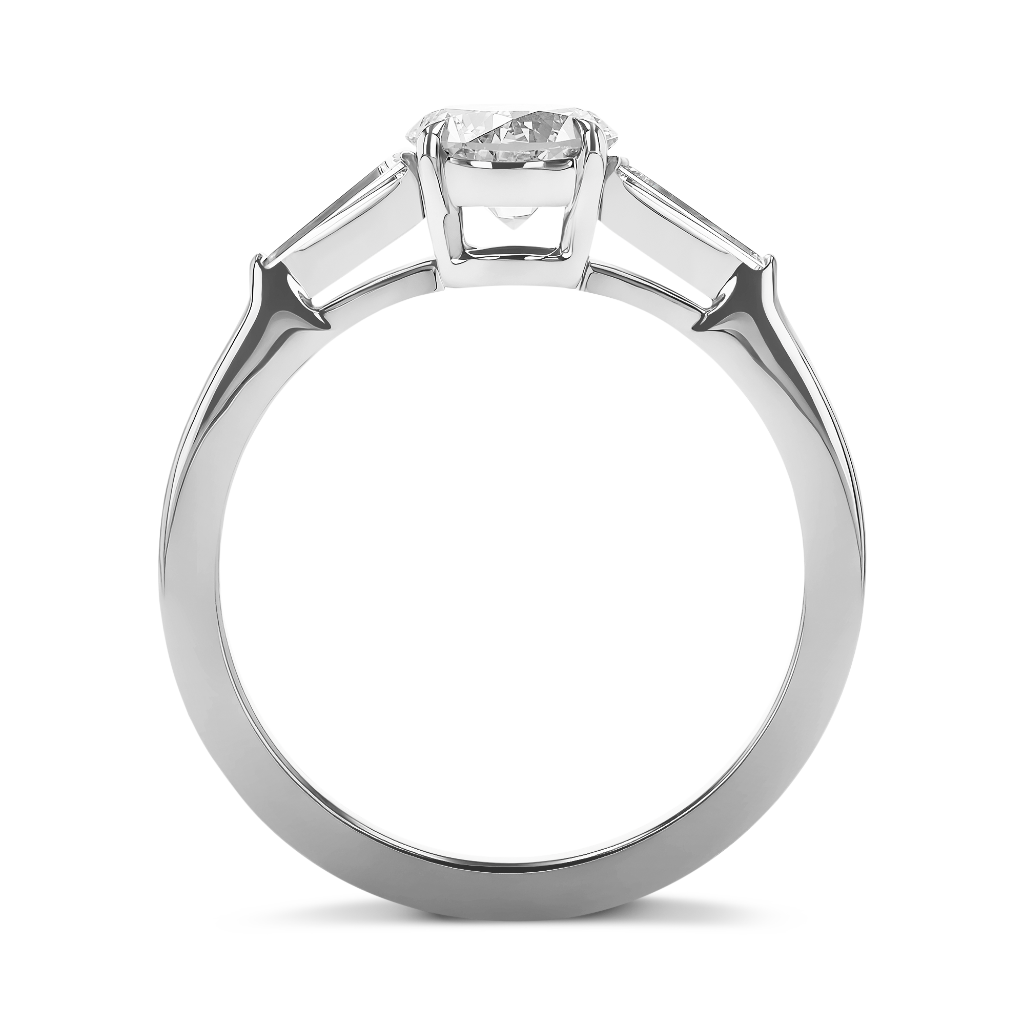 Regency 0.91ct Brilliant Cut Diamond Ring Brilliant & Tapered Baguette Cut, Claw Set_3