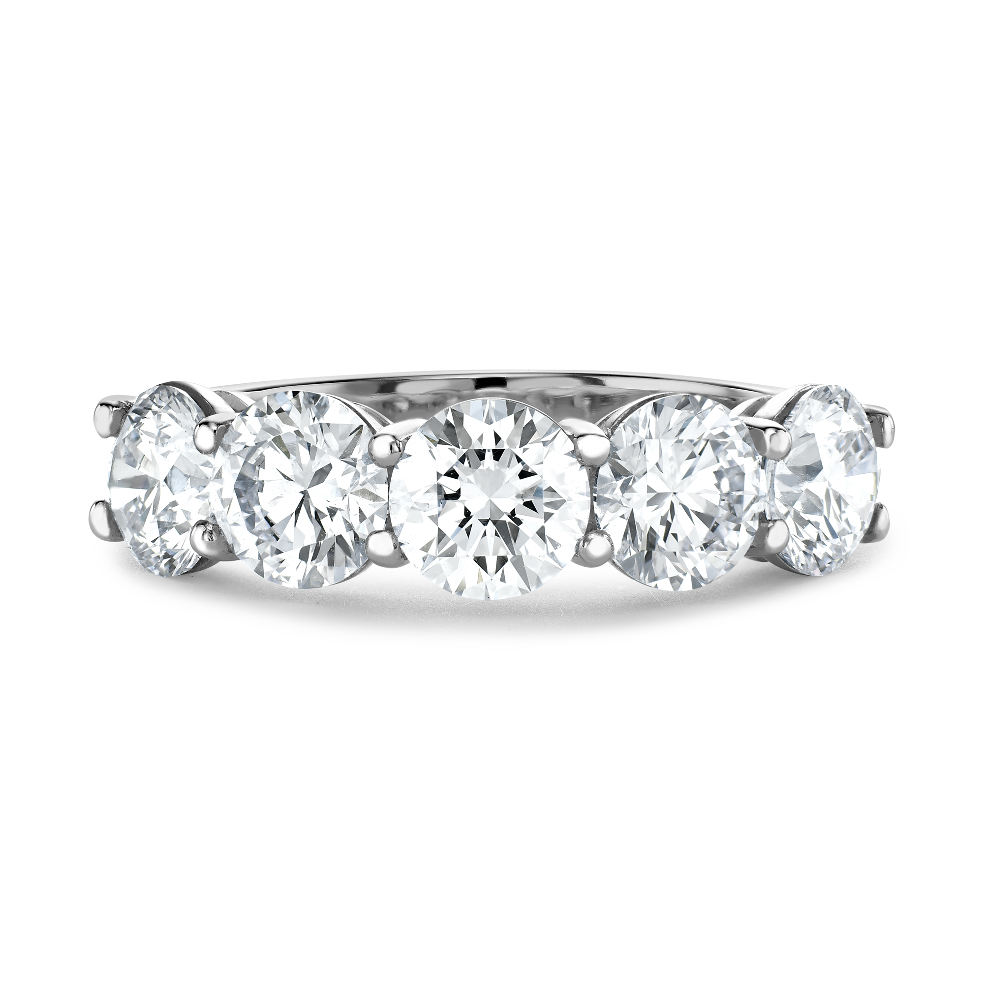 Round Brilliant Cut Diamond Five-Stone Ring Brilliant Cut, Five-Stone, Claw Set_2