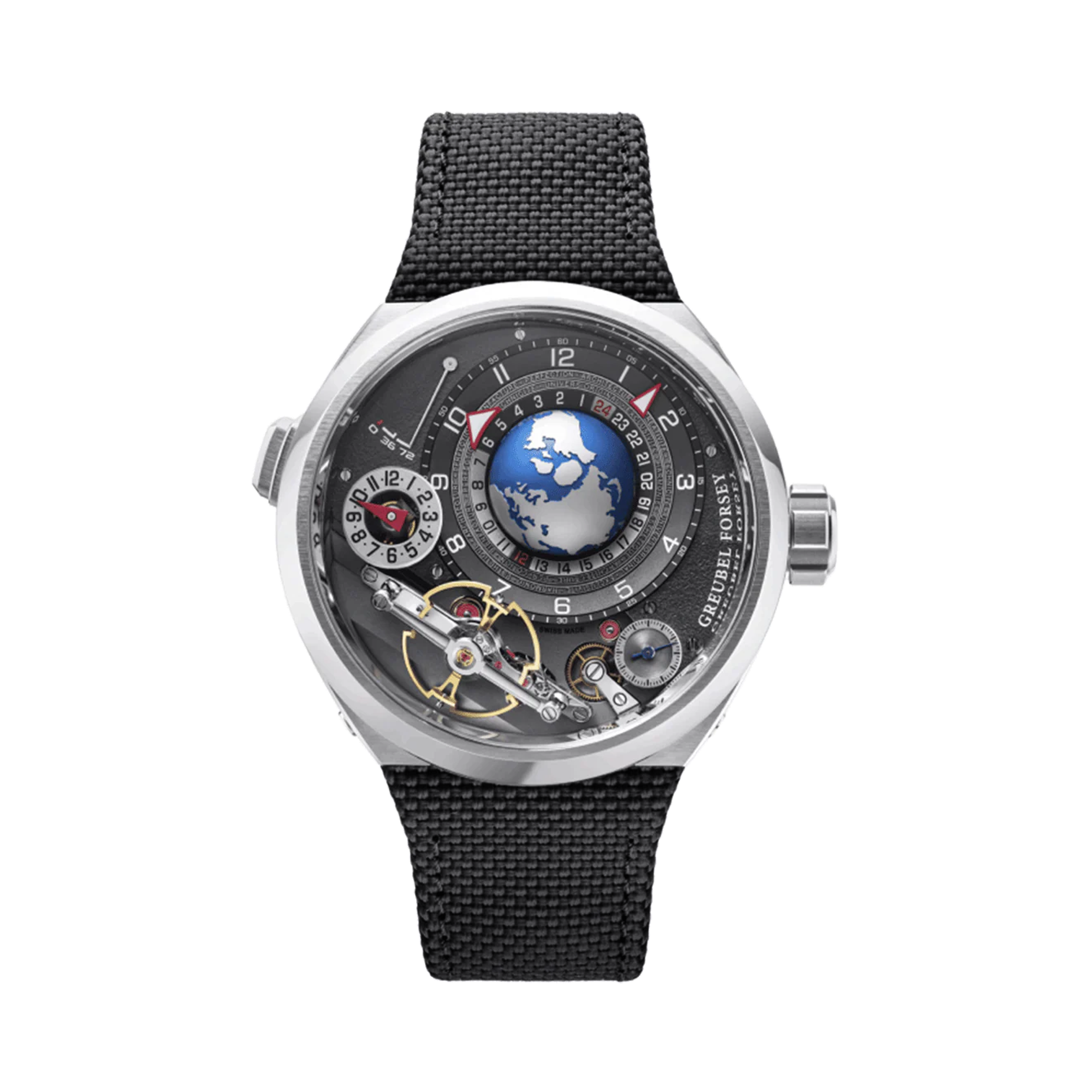 Gruebel ForseyGMT Balancier Convexe 42.9mm, Grey Dial, Arabic Numerals_1