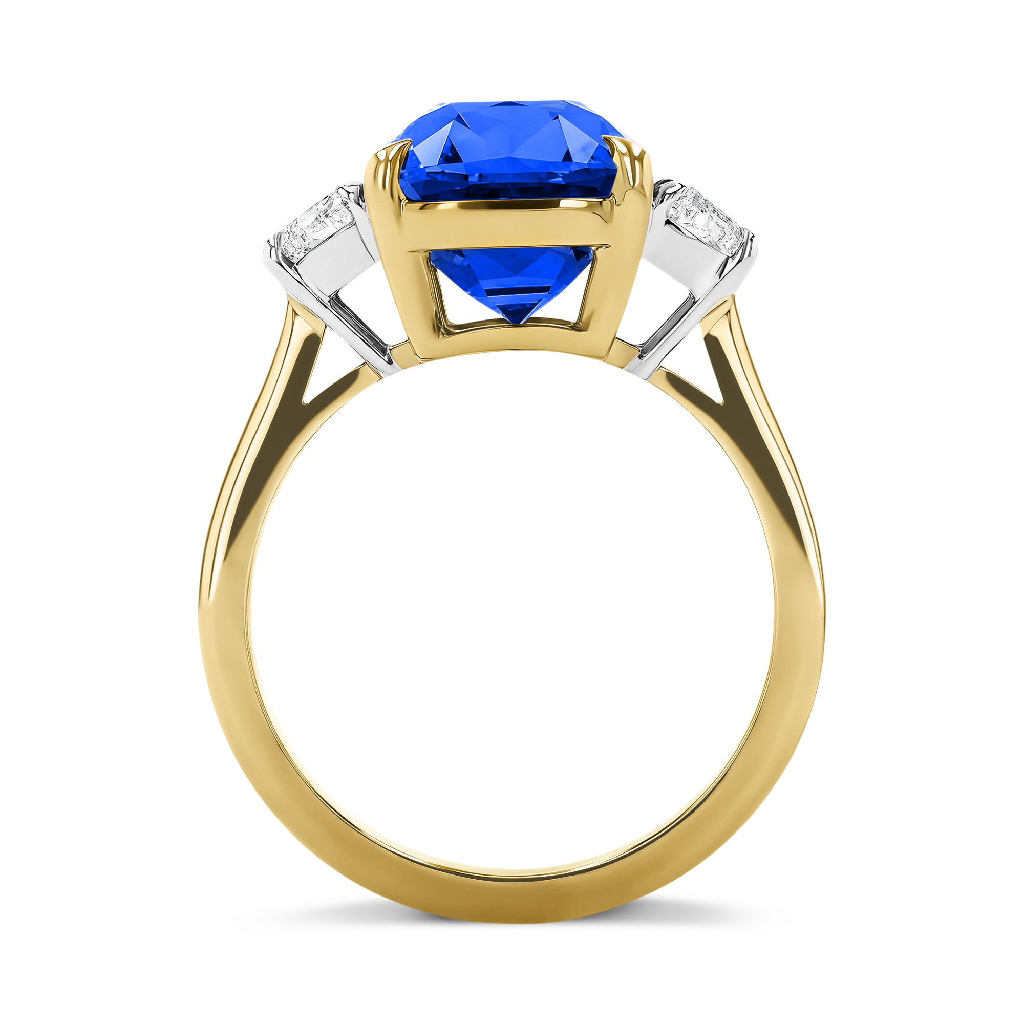 Masterpiece Madagascan 8.74 Sapphire and Diamond Ring Cushion modern cut, Claw set_3