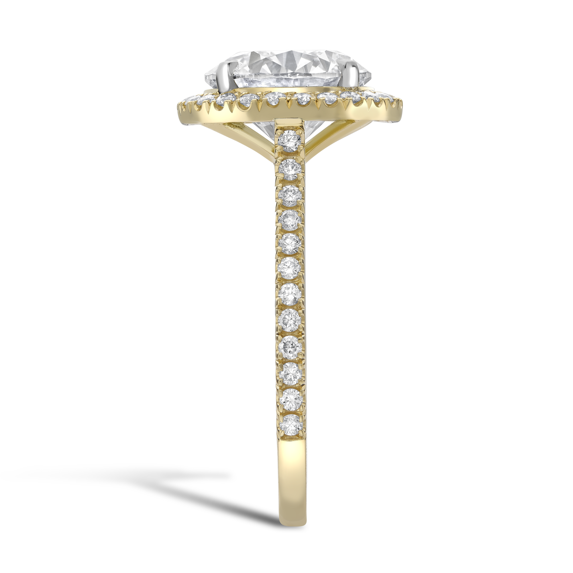 Diamond Cluster ring with Diamond surround and shoulders Brilliant Cut, Four Claw Set_4