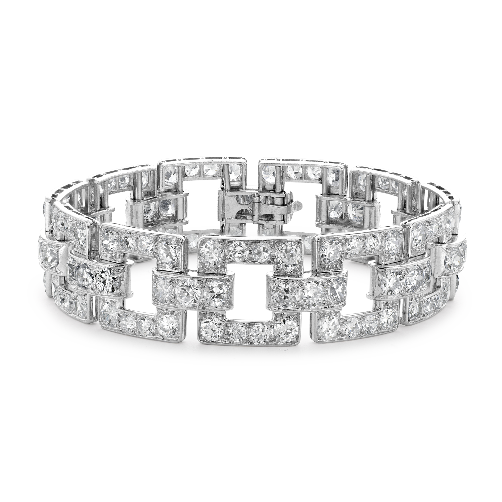 Art Deco Linzeler et Marchak diamond Bracelet Brilliant cut, Claw set_1