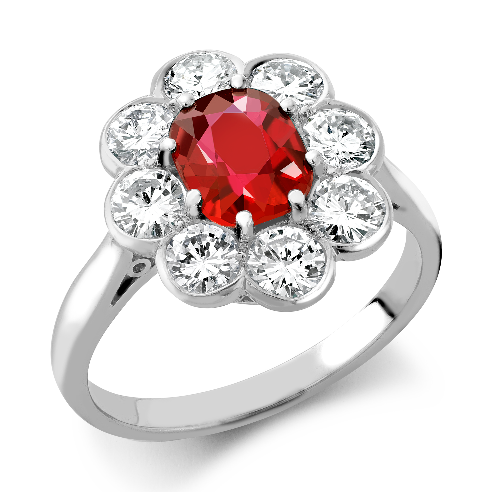 Contemporary Ruby Ring Cushion Cut, Claw Set_1