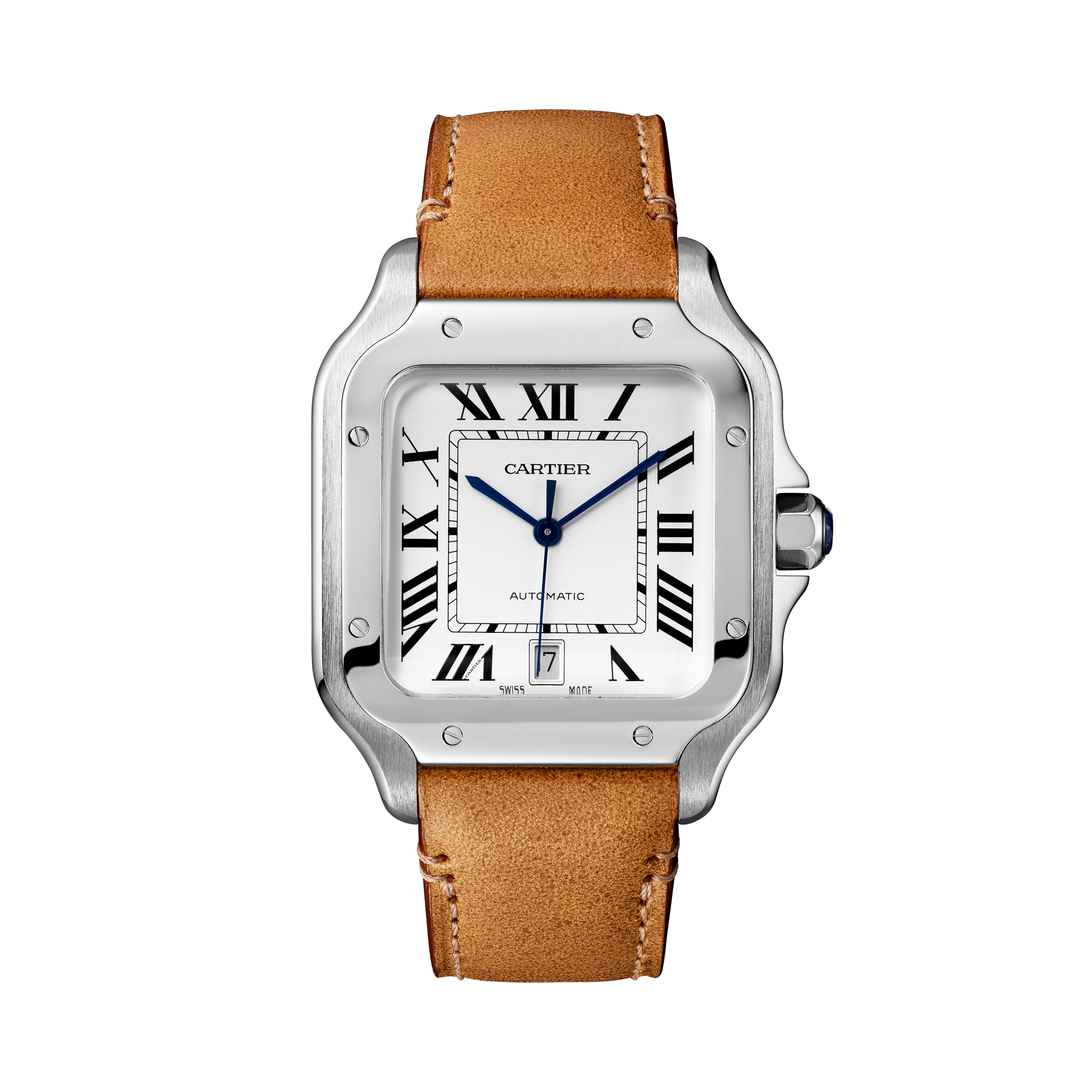 Cartier Santos de Cartier 39.8mm, Silver Dial, Roman Numerals_10