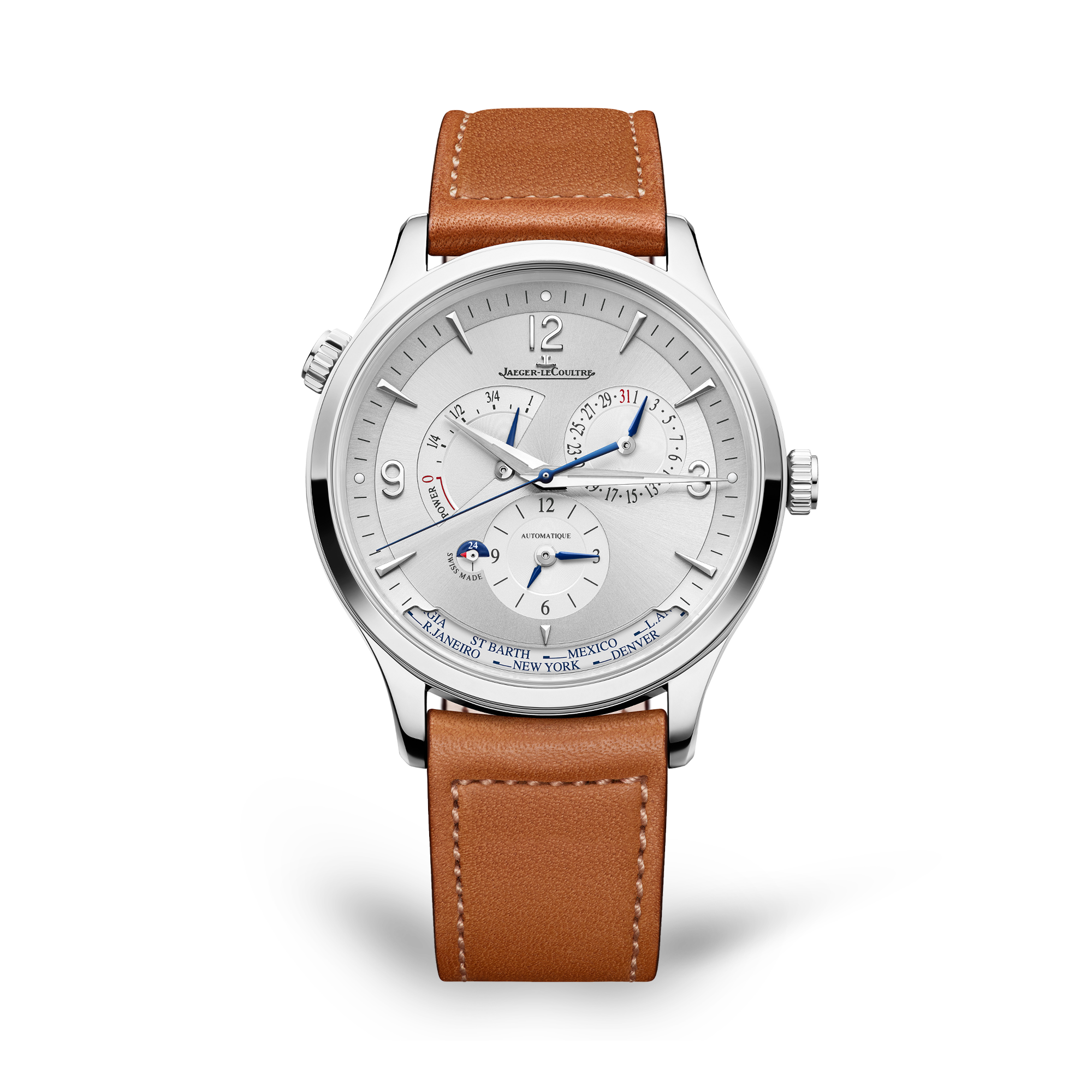 Jaeger-LeCoultre Master Control Geographic AC 39mm, Silver Dial, Baton Numerals_1