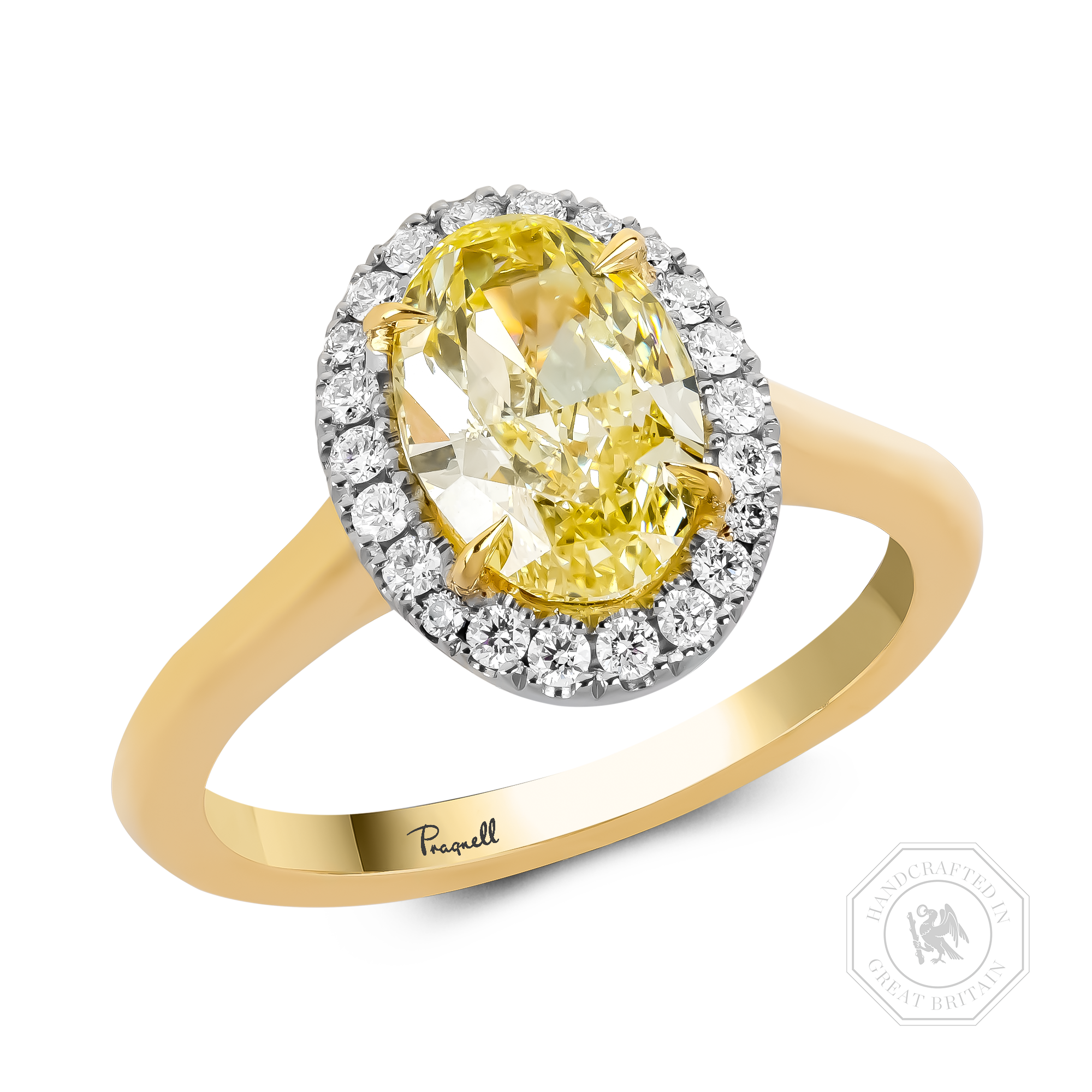 Celestial 1.70ct Oval Cut Fancy Yellow Diamond Ring Oval Cut, Claw Set_1