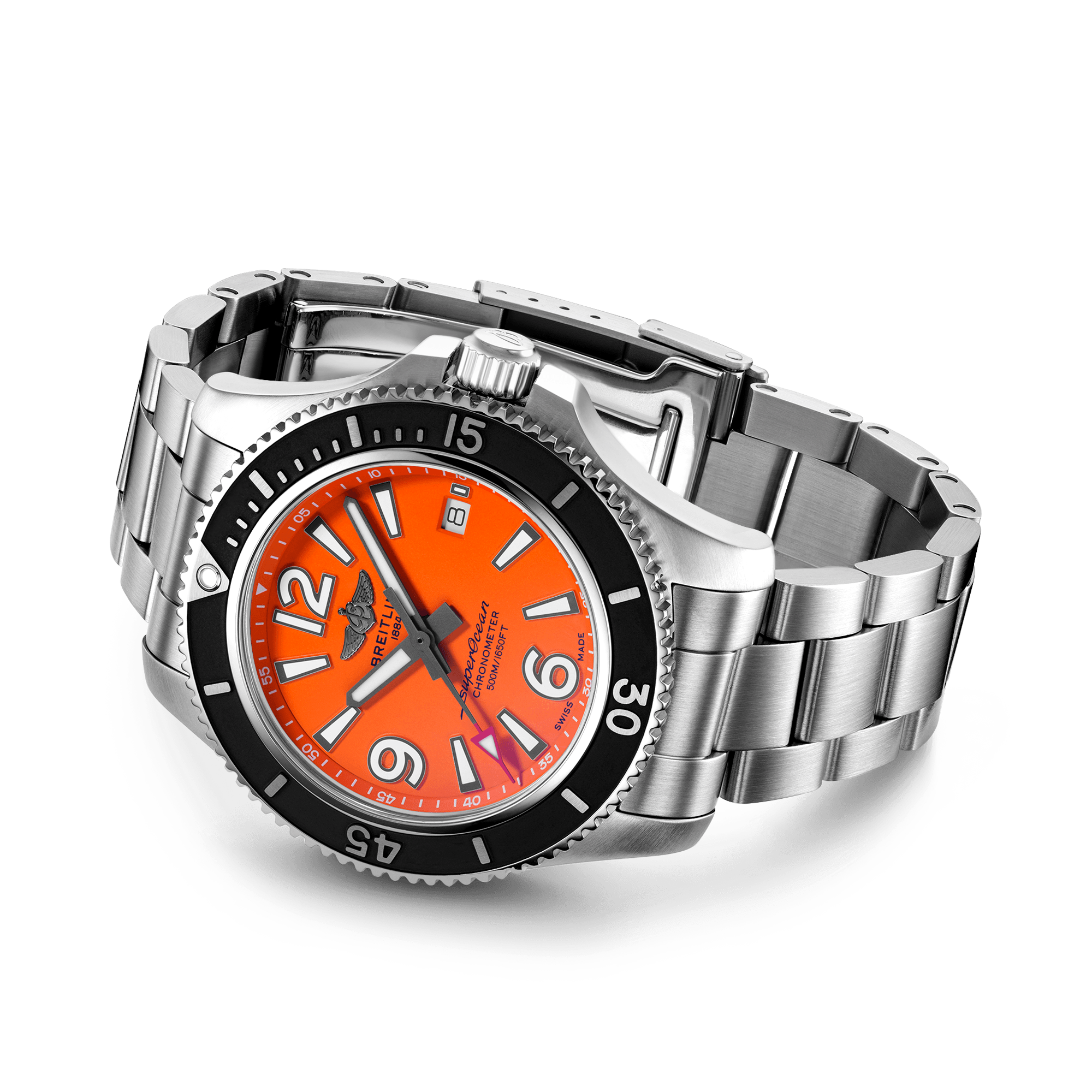 Breitling Superocean Automatic 42 42mm, Orange Dial, Arabic/Baton Numerals_4