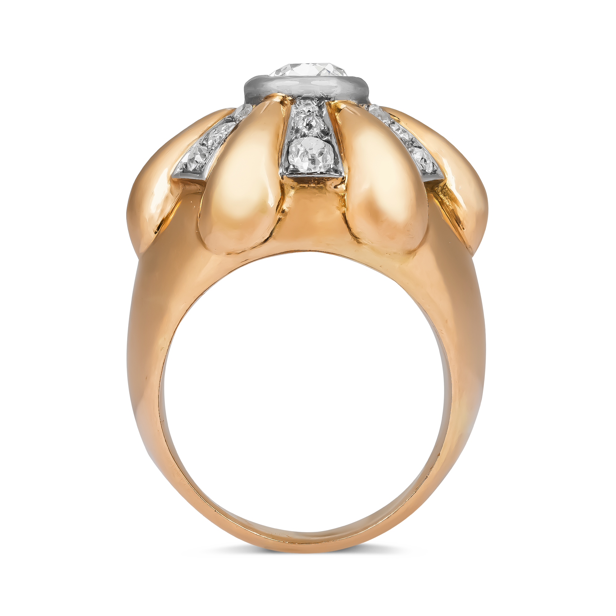 Old Mine Cut Diamond Ring Old Mine Cut, Rubover Set_3