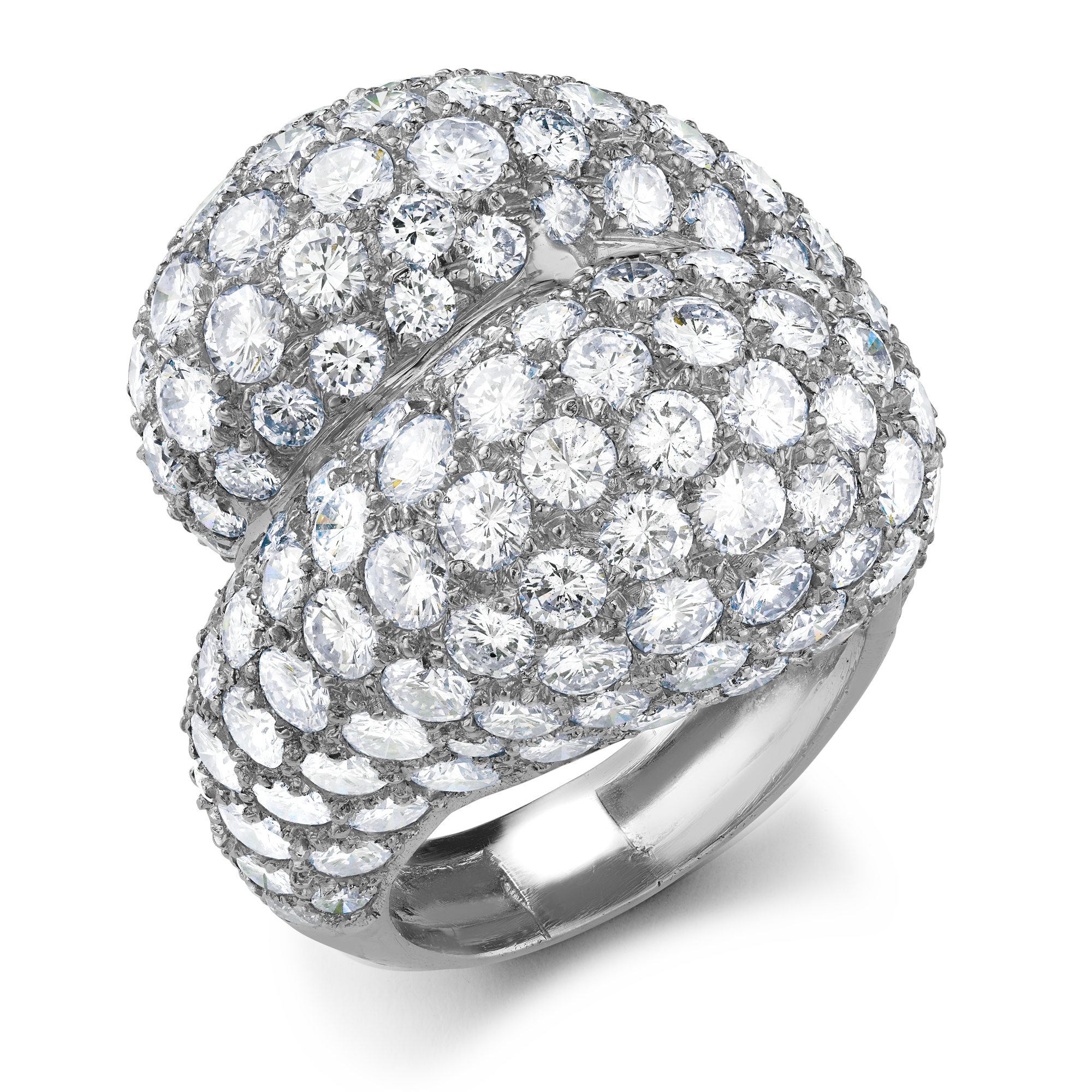 Diamond Bypass Ring Brilliant Cut, Pave Set_1