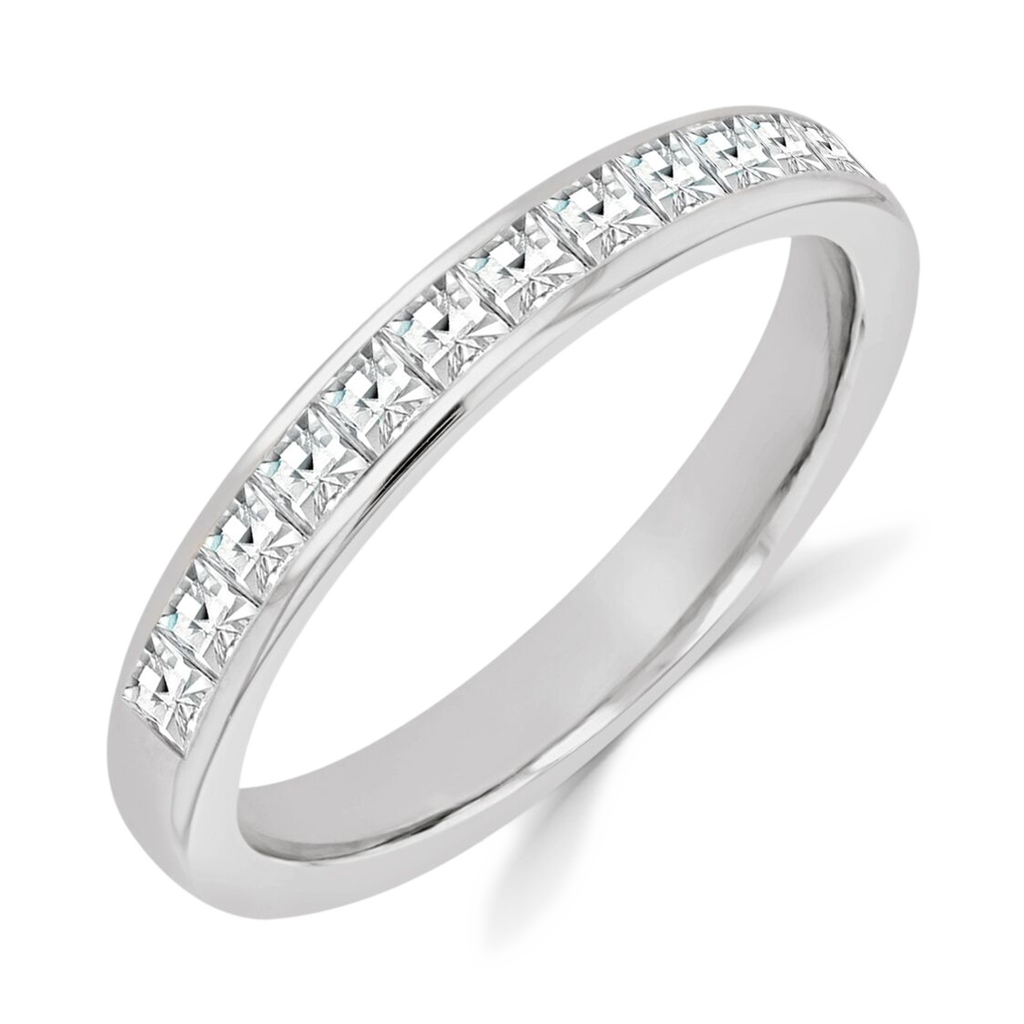 French Cut Diamond Half Eternity Ring French Cut, Half Eternity, Channel Set_1