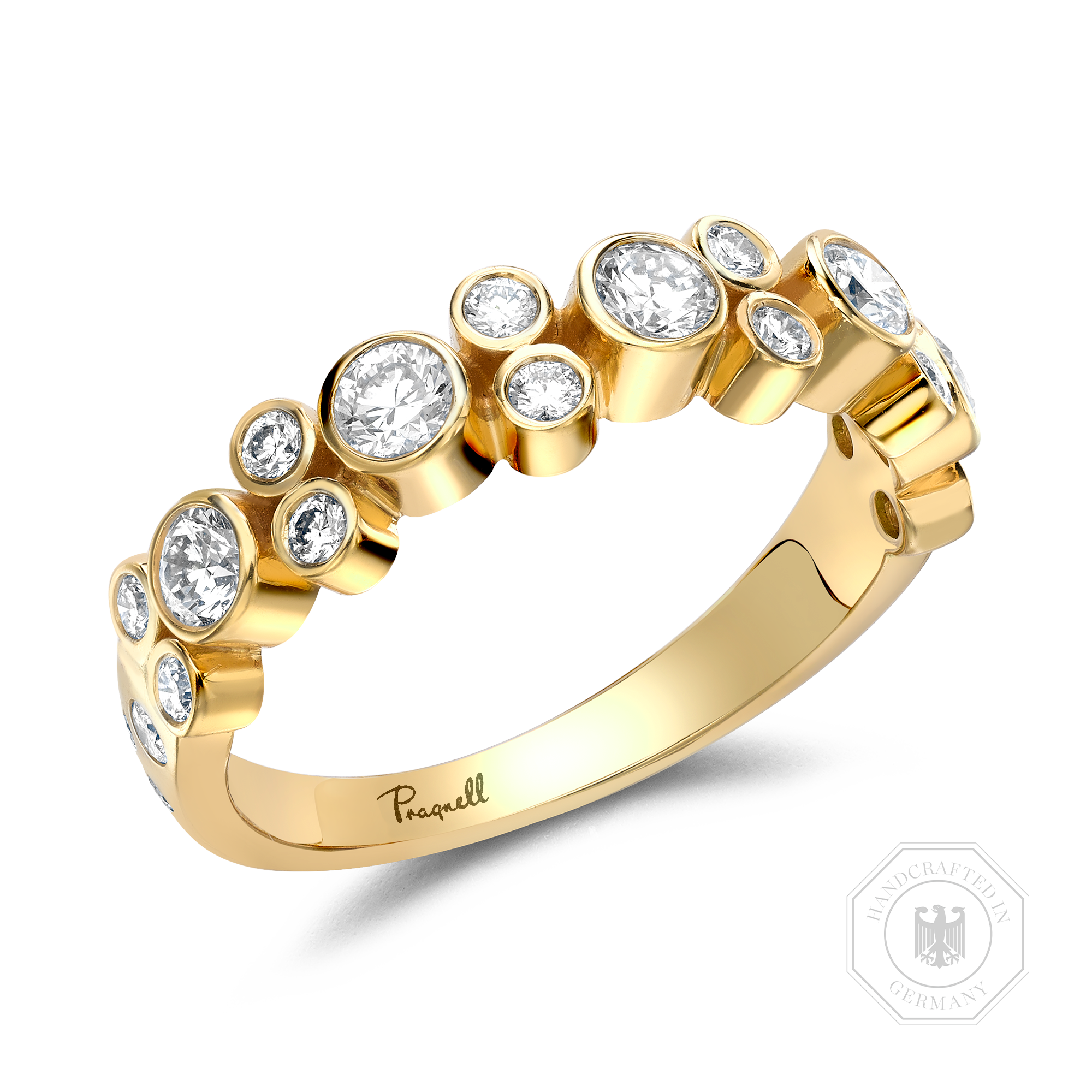Bubbles Half-Eternity Diamond Ring Brilliant Cut, Rubover Set_1