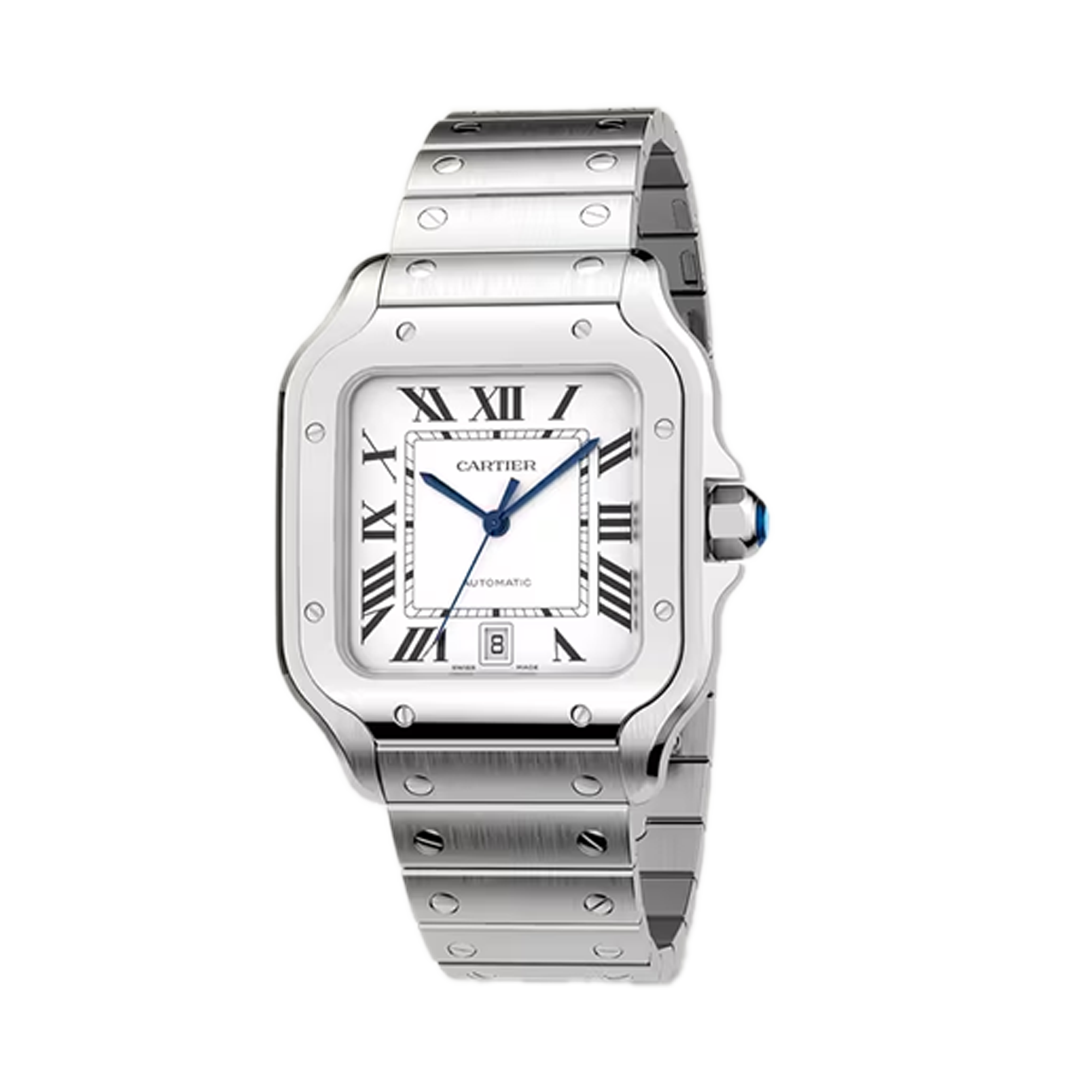 Cartier Santos de Cartier 39.8mm, Silver Dial, Roman Numerals_2