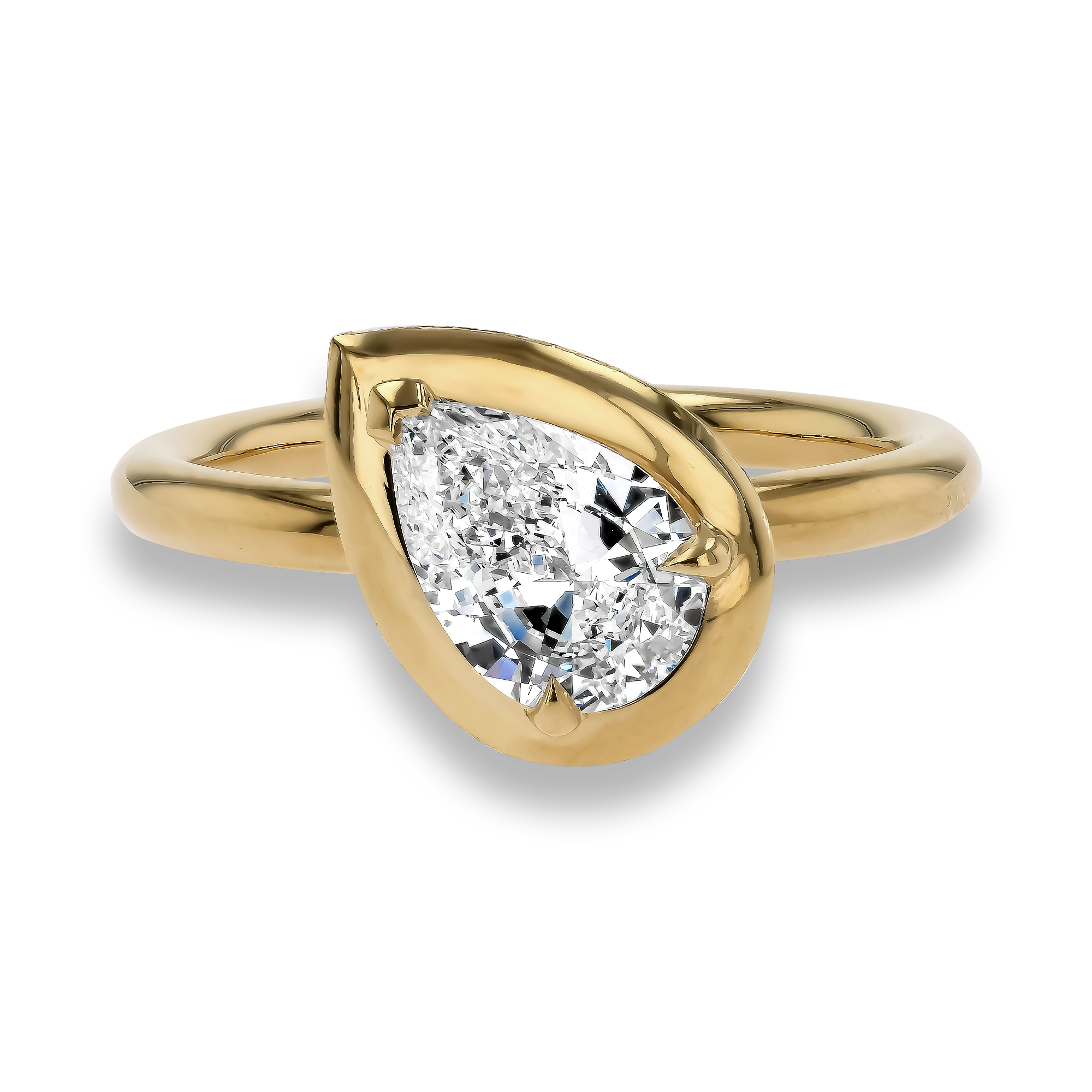 Skimming Stone Pear Shaped 1.00ct Diamond Ring Pear Shape, Claw Set_2
