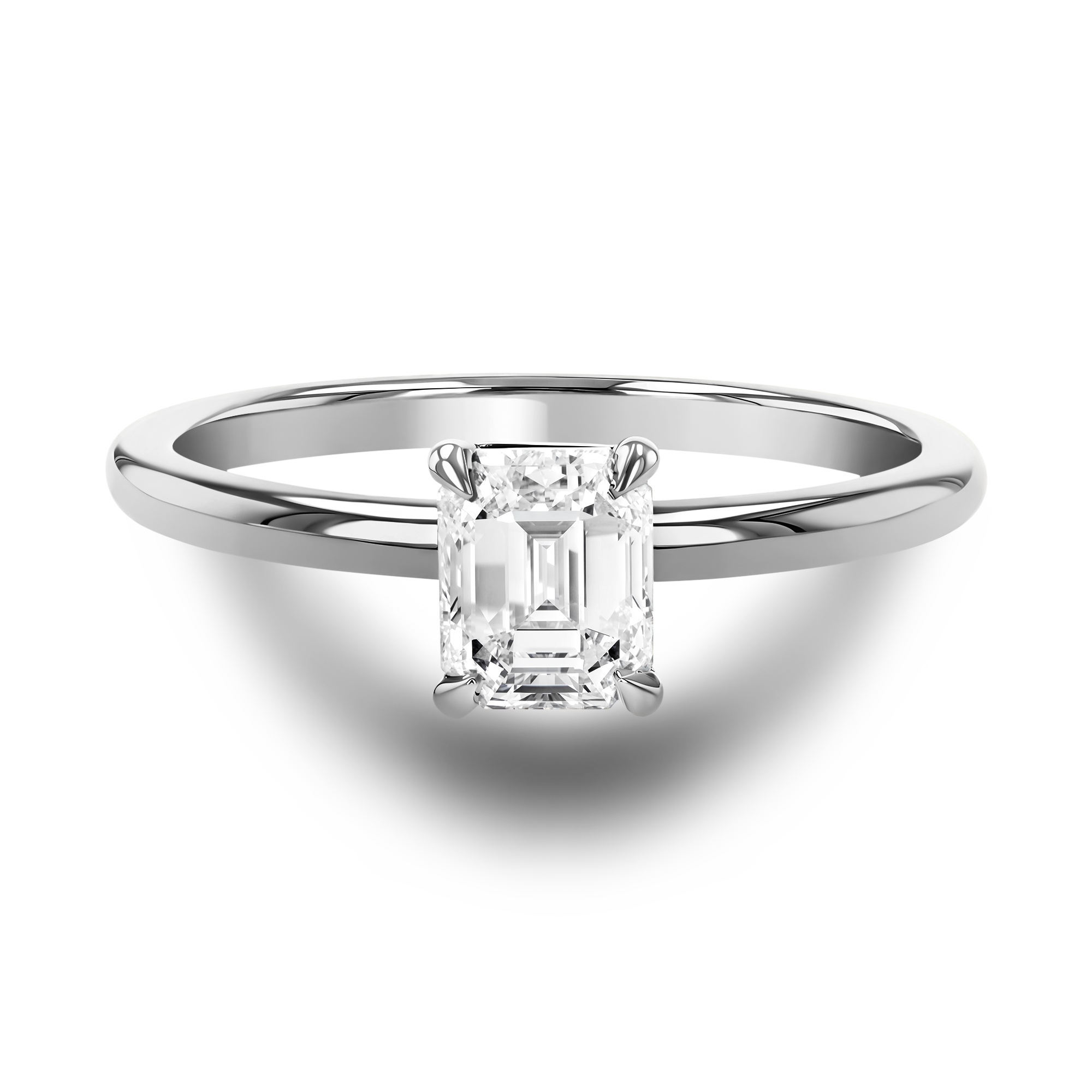 Contemporary 0.83ct Diamond Solitaire Ring Emerald Cut, Claw Set_2