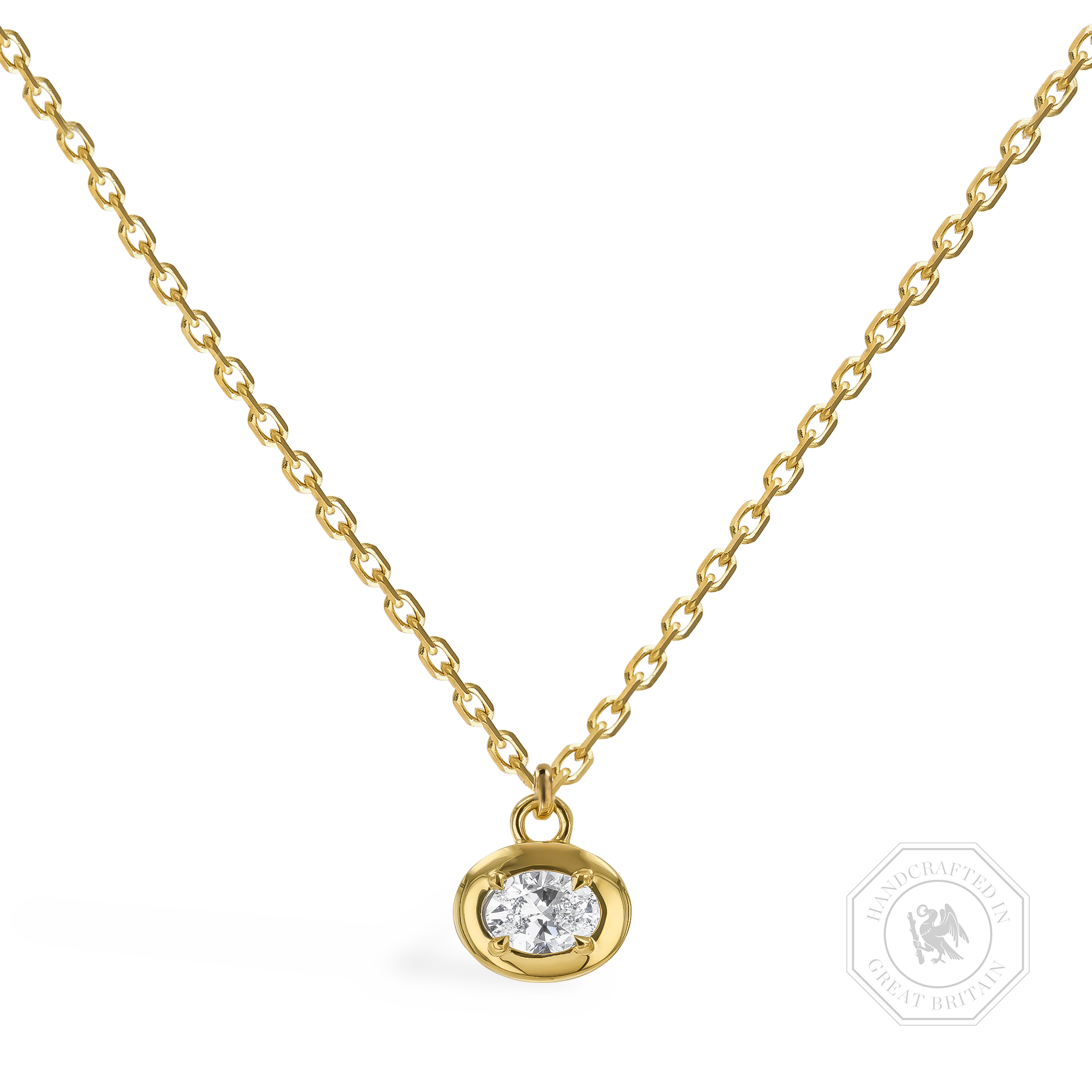 Skimming Stone 0.50ct Diamond Pendant Oval Cut, Claw Set_1